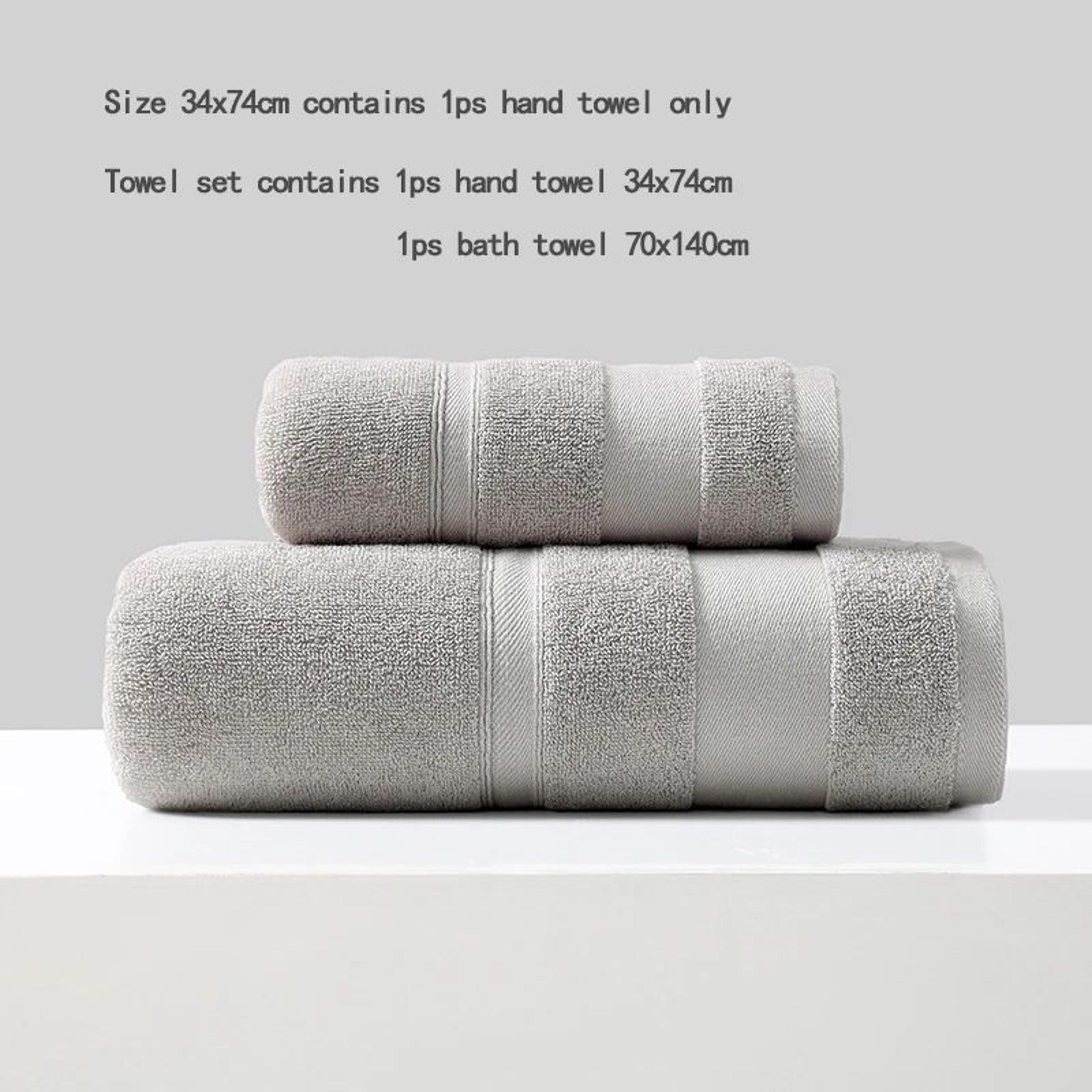 2PCS Soft Absorbent Cotton Bath Towel Set For Bathroom Spa And Beach 2