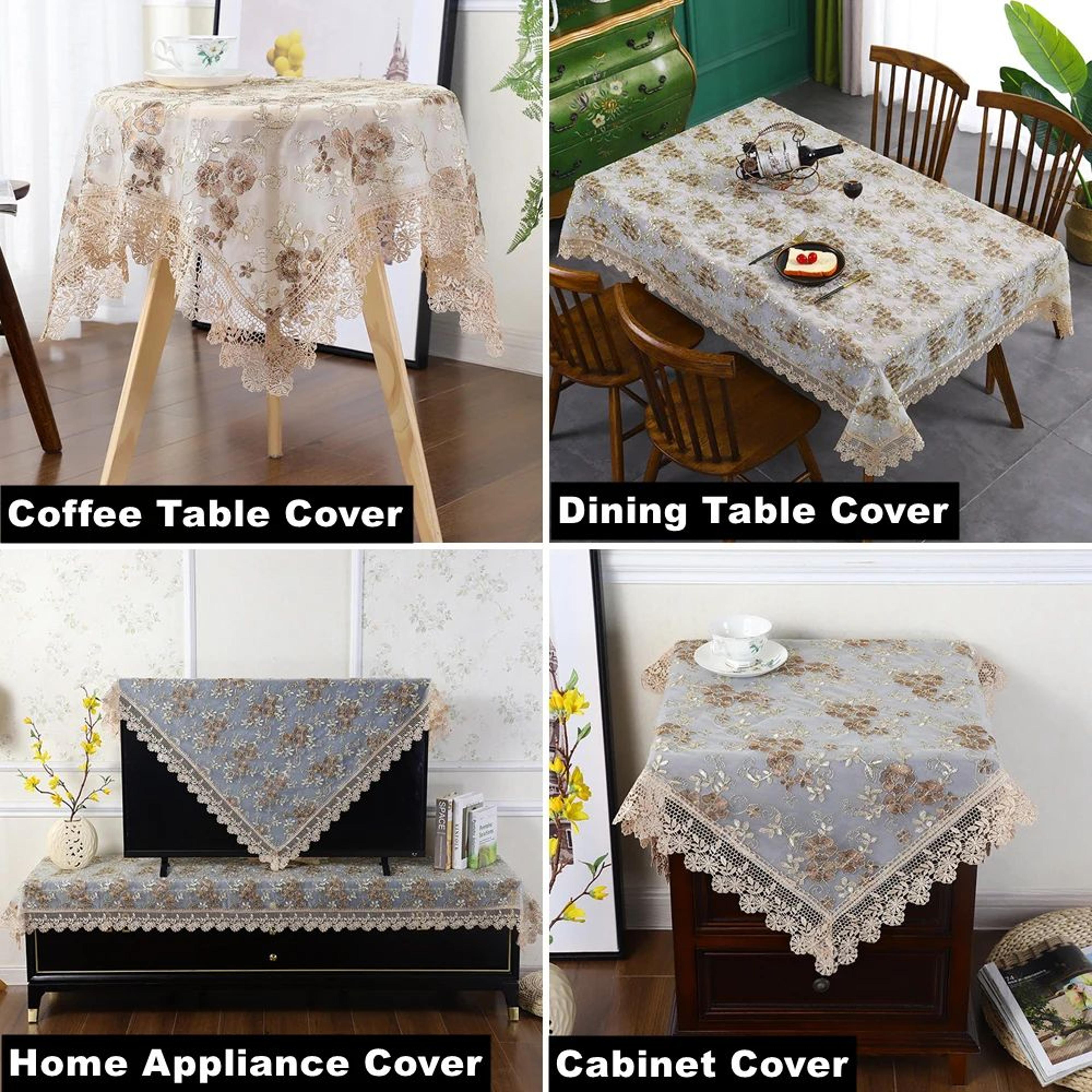 Battilo Embroidered Lace Rectangular Tablecloth For Dining And Wedding Decor 4