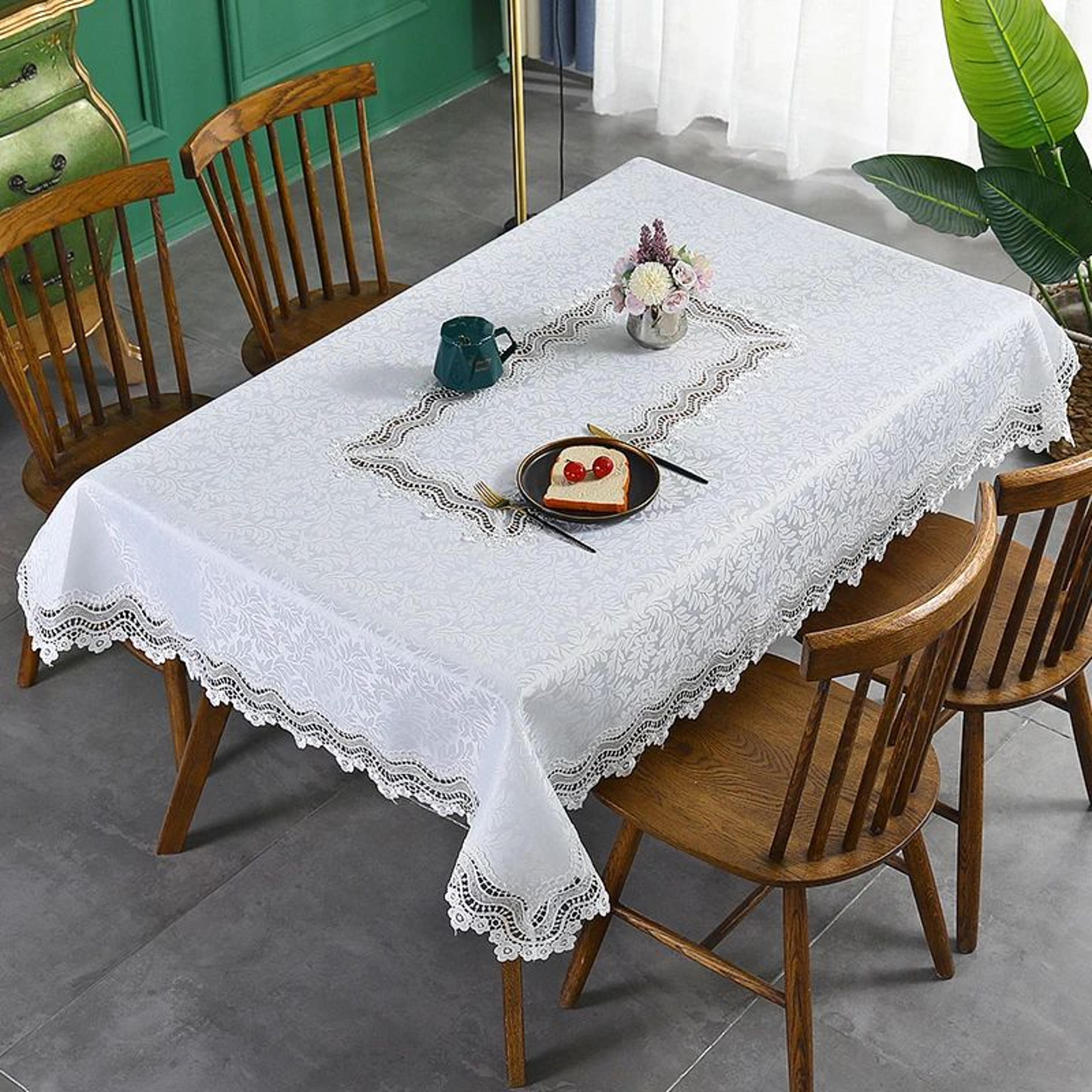 Elegant Embroidered Rectangular Tablecloth For Dining And Wedding Decor 6