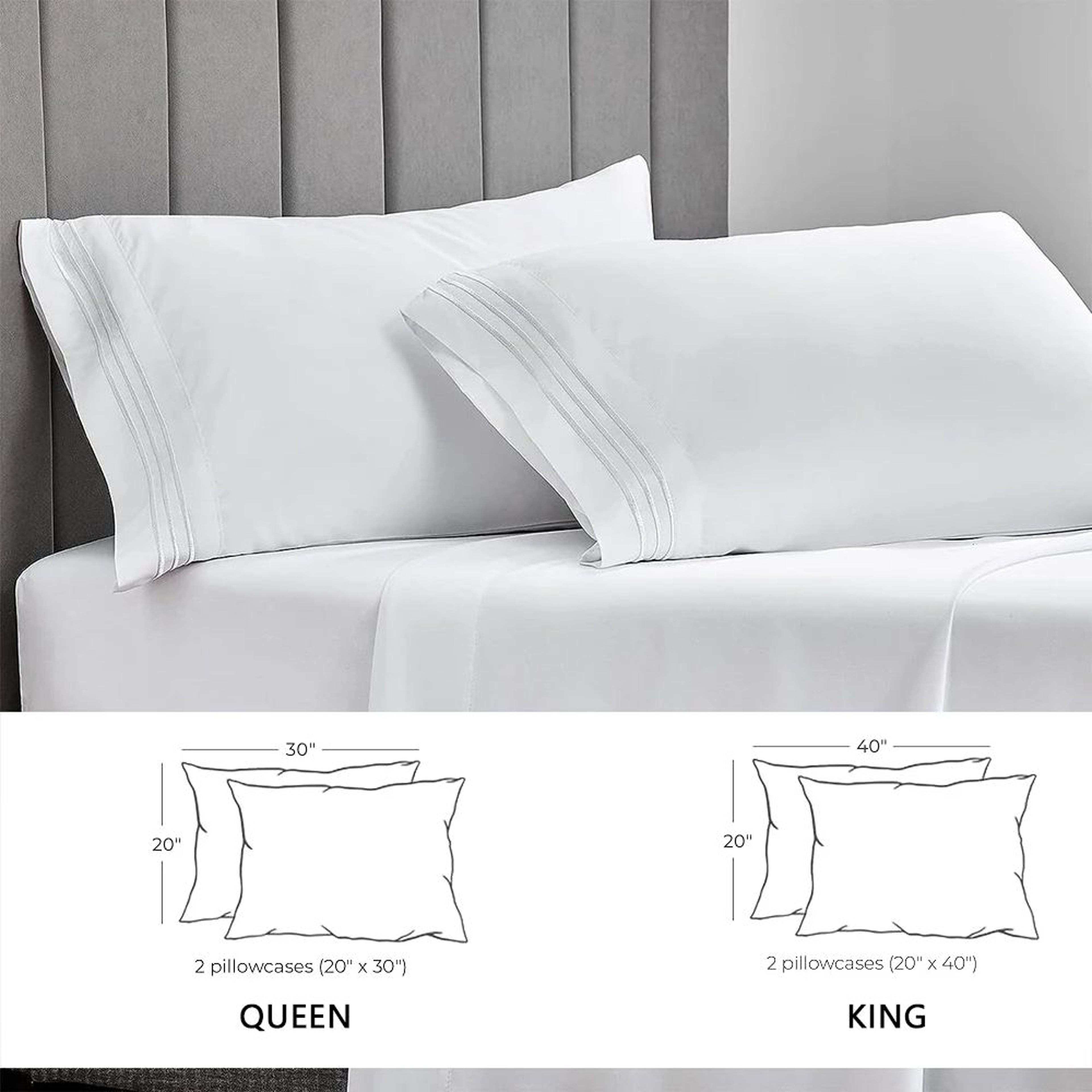 Soft Breathable Envelope Pillowcase Set 2PCS For Queen And King Beds 4