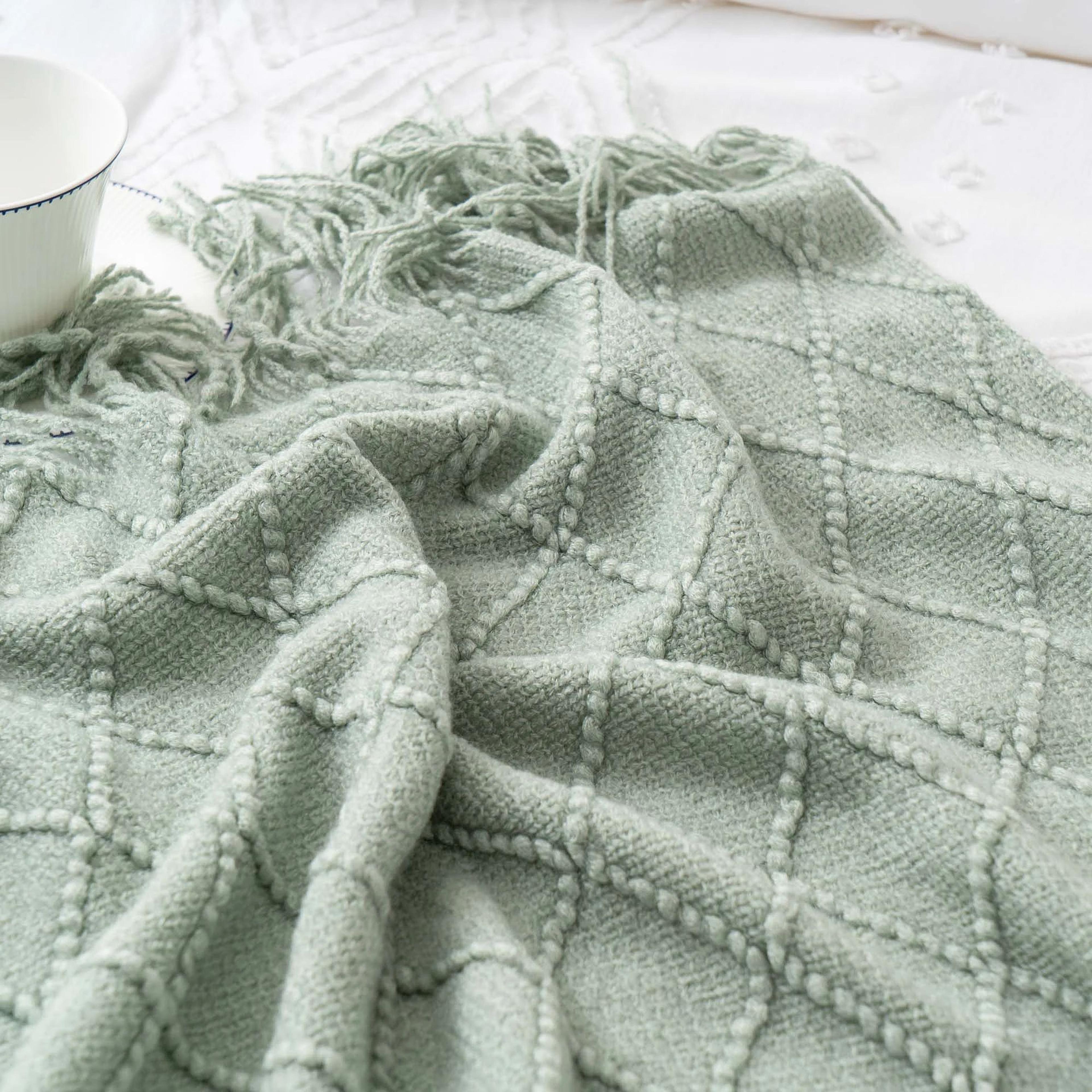 Battilo Soft Plaid Knitted Throw Blanket For Couch And Bed 5
