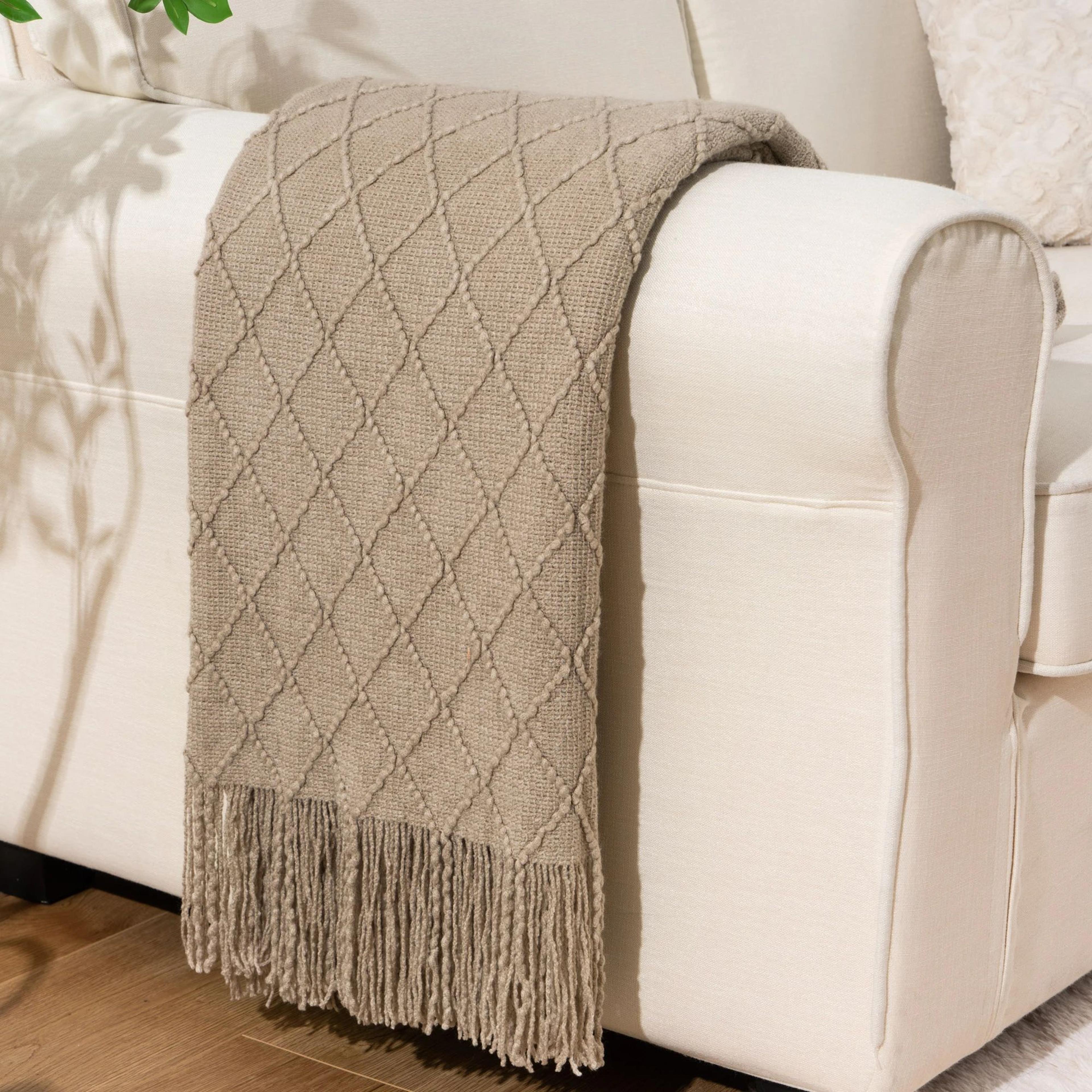 Battilo Soft Plaid Knitted Throw Blanket For Couch And Bed 7