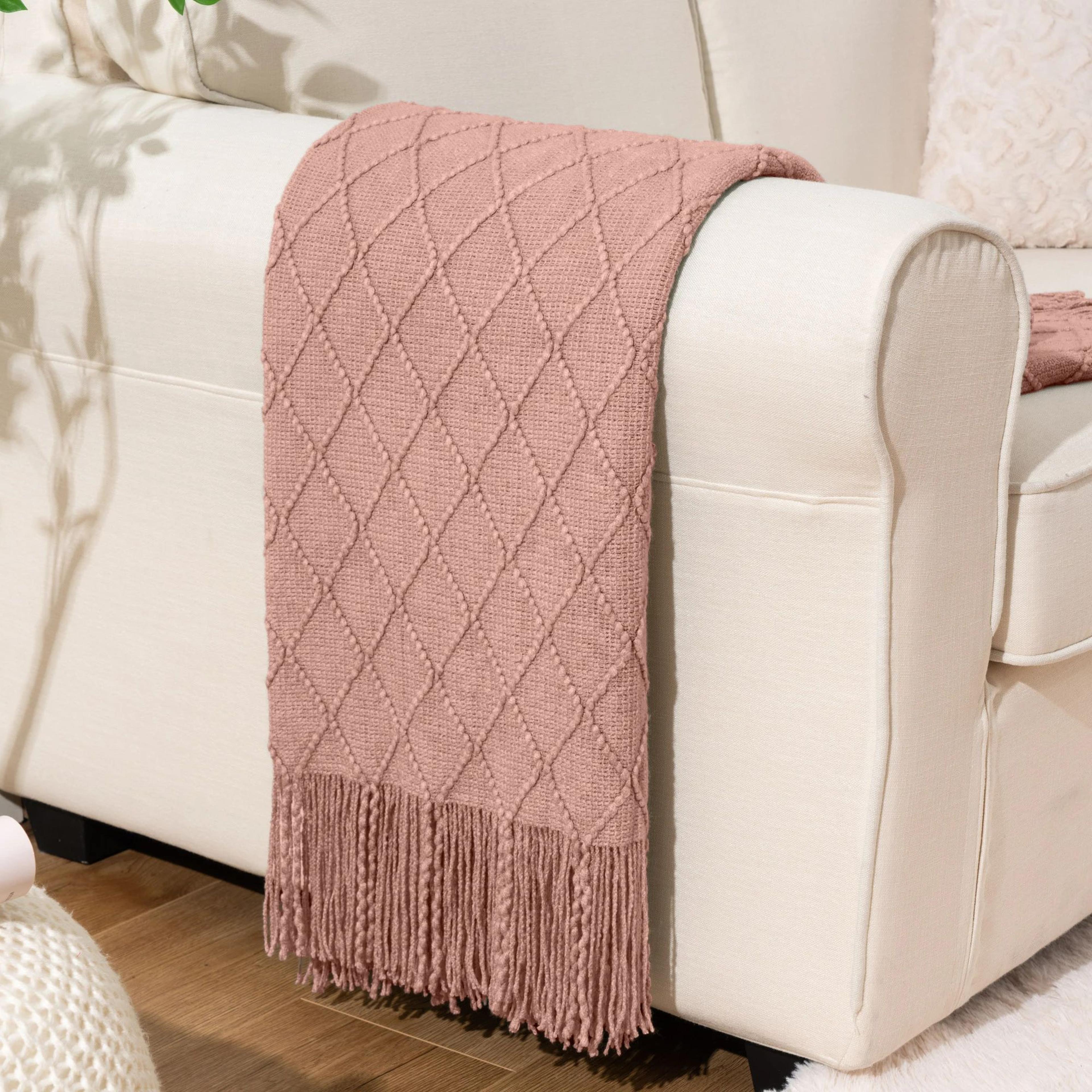 Battilo Soft Plaid Knitted Throw Blanket For Couch And Bed 11