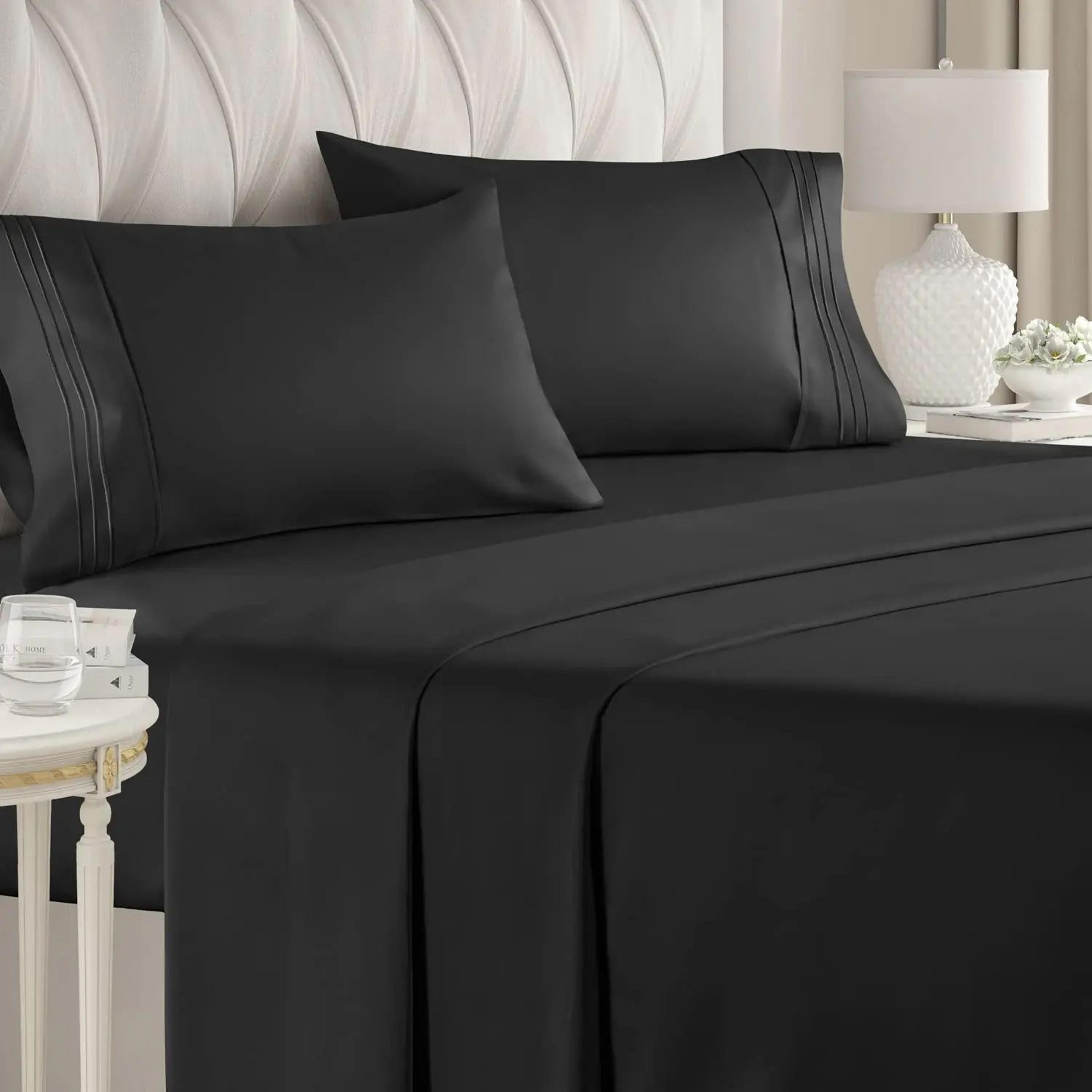 Luxury Microfiber 4 Piece Bed Sheet Set With Fitted Sheet And Pillowcases 10