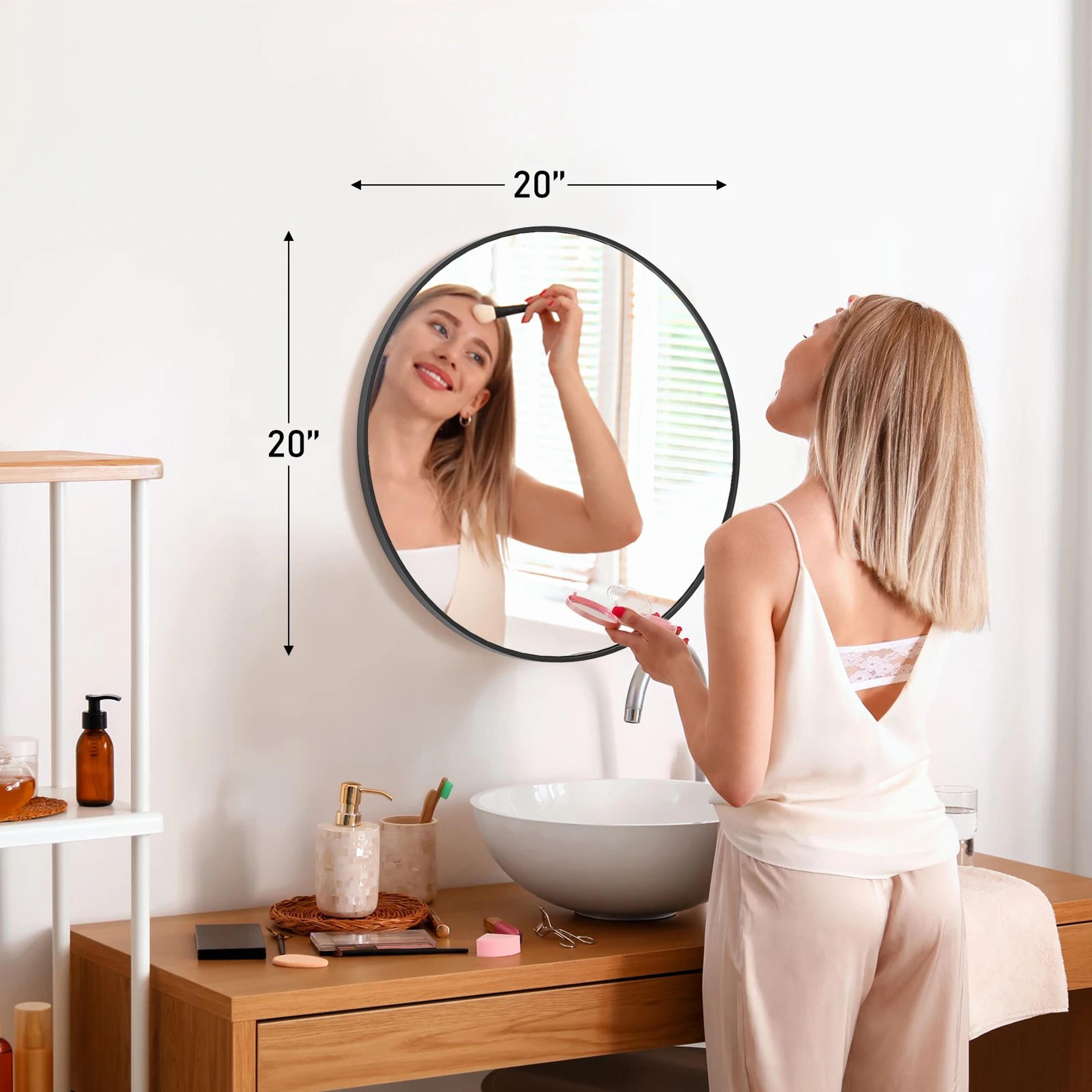 30 Inch Gold Round Wall Mirror With Matte Metal Frame And Tempered Glass 7