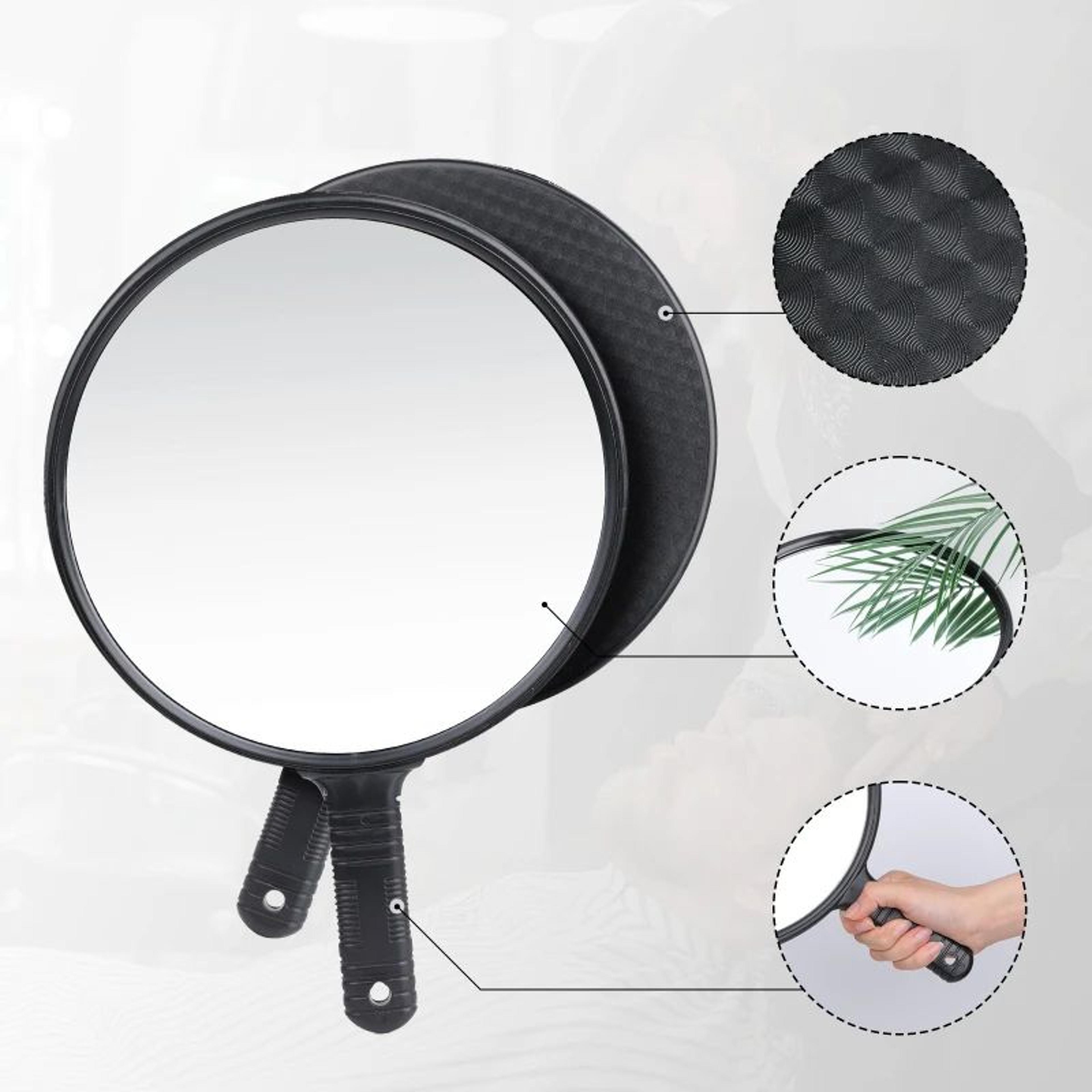 Large Handheld Salon Mirror With Round Handle For Hair Styling And Makeup 3