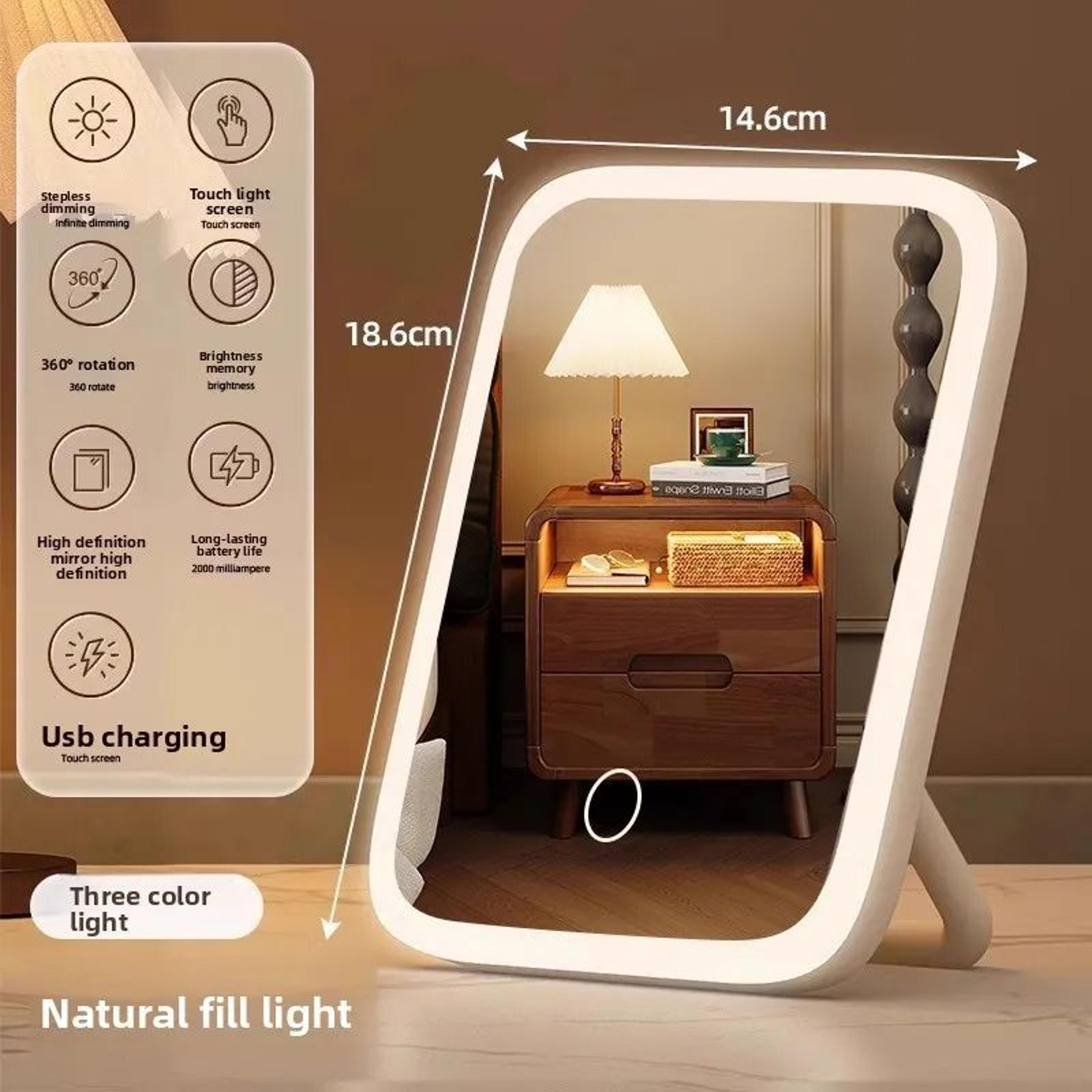 Portable Folding LED Makeup Mirror With 2X Magnification And DoubleSided HD Design 9
