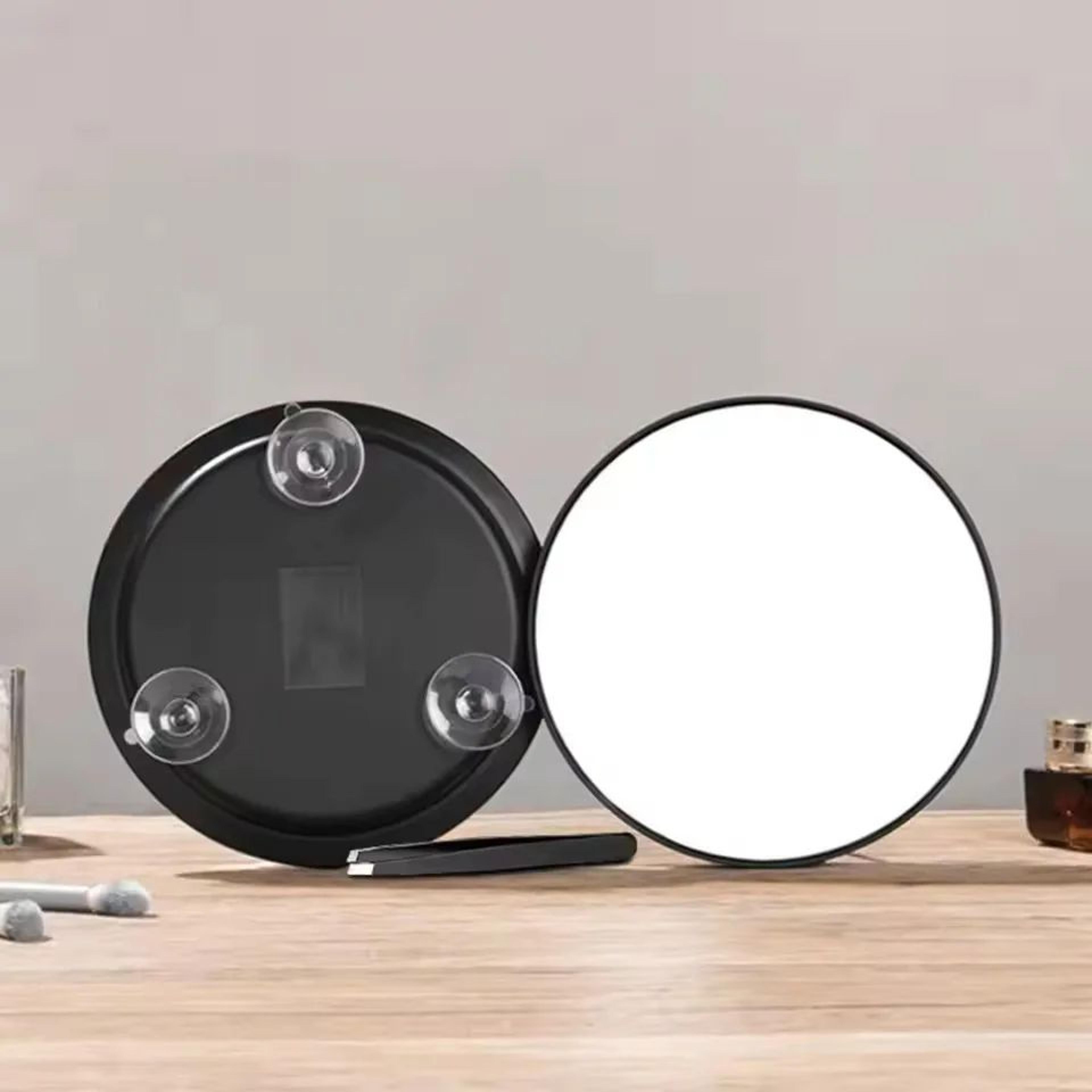 20X Magnifying Makeup Mirror With Foldable Handheld Stand And Precision Tweezers 2