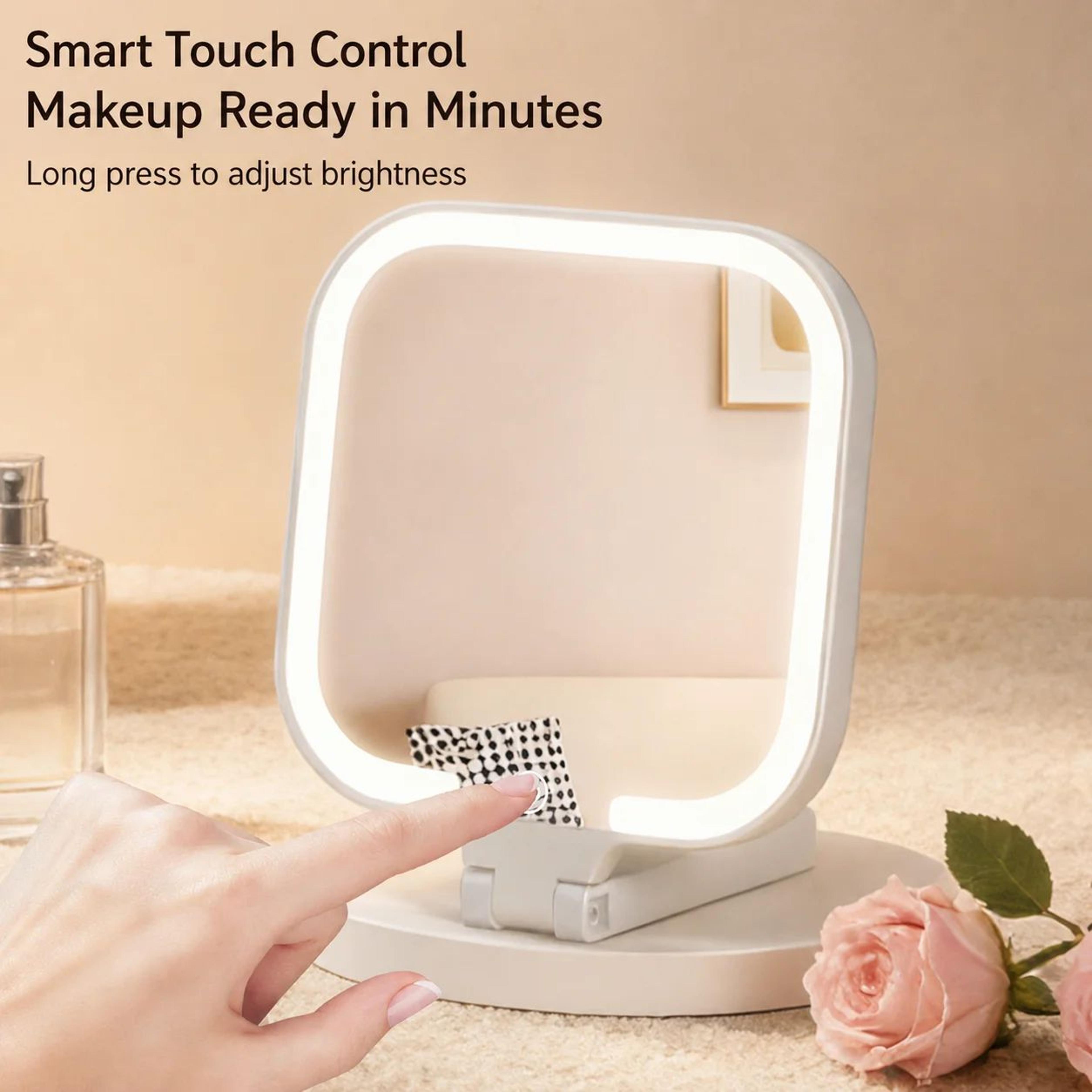 Portable HD LED Makeup Mirror With Dimmable TriColor Light 5