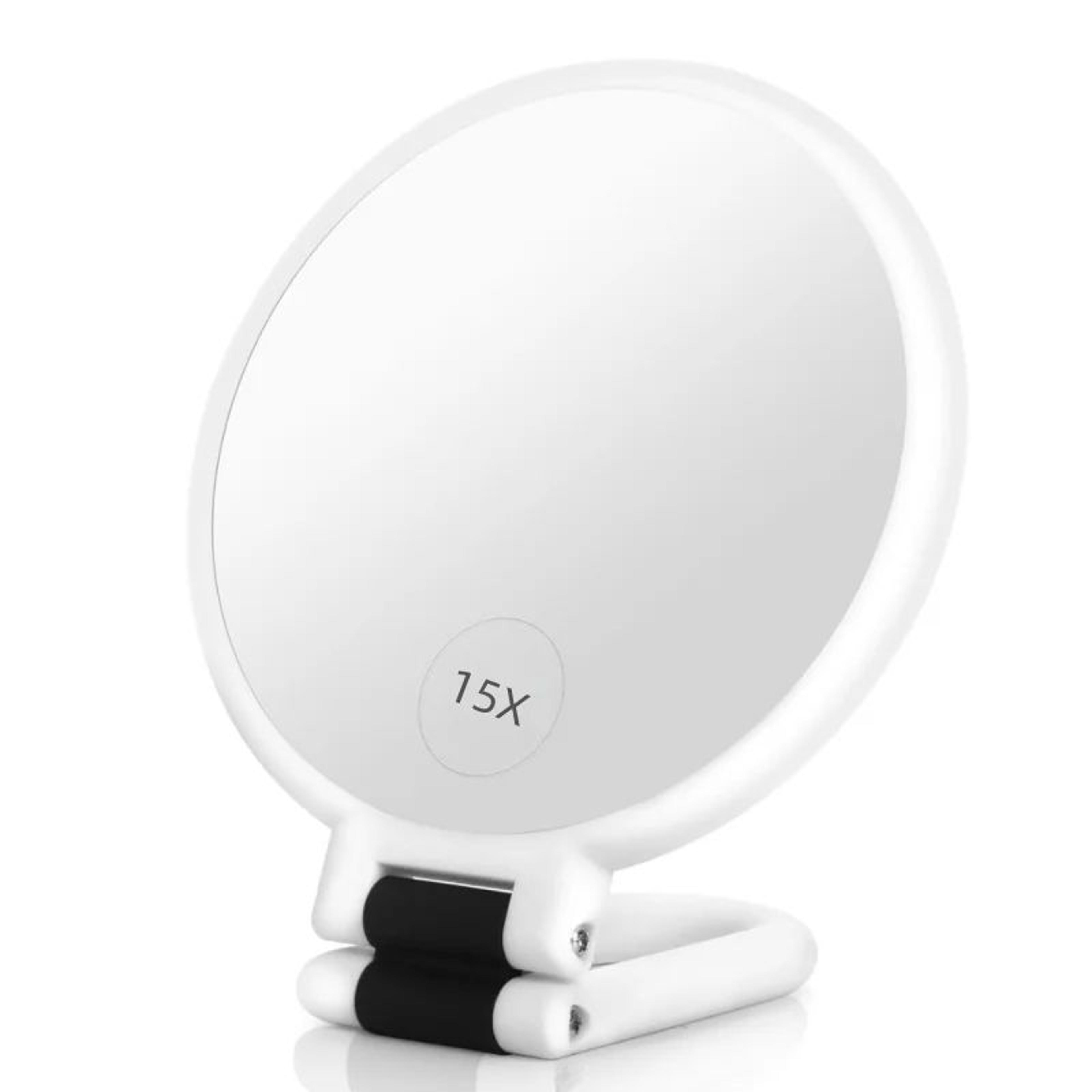 15X DoubleSided Magnifying Handheld Mirror With Folding Adjustable Stand 8