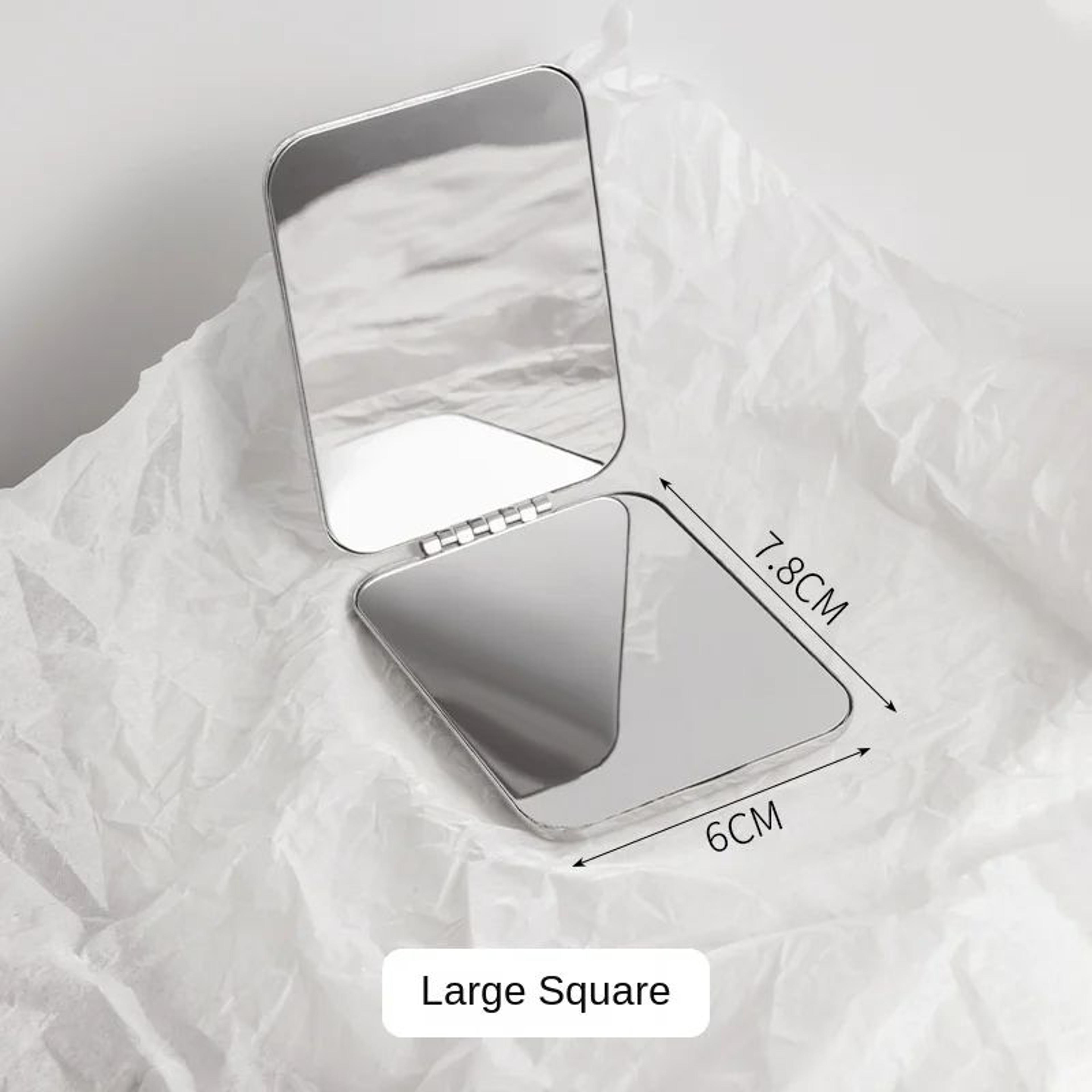 DoubleSided Metal Compact Mirror Portable Folding Makeup Mirror For Travel And Purse 7