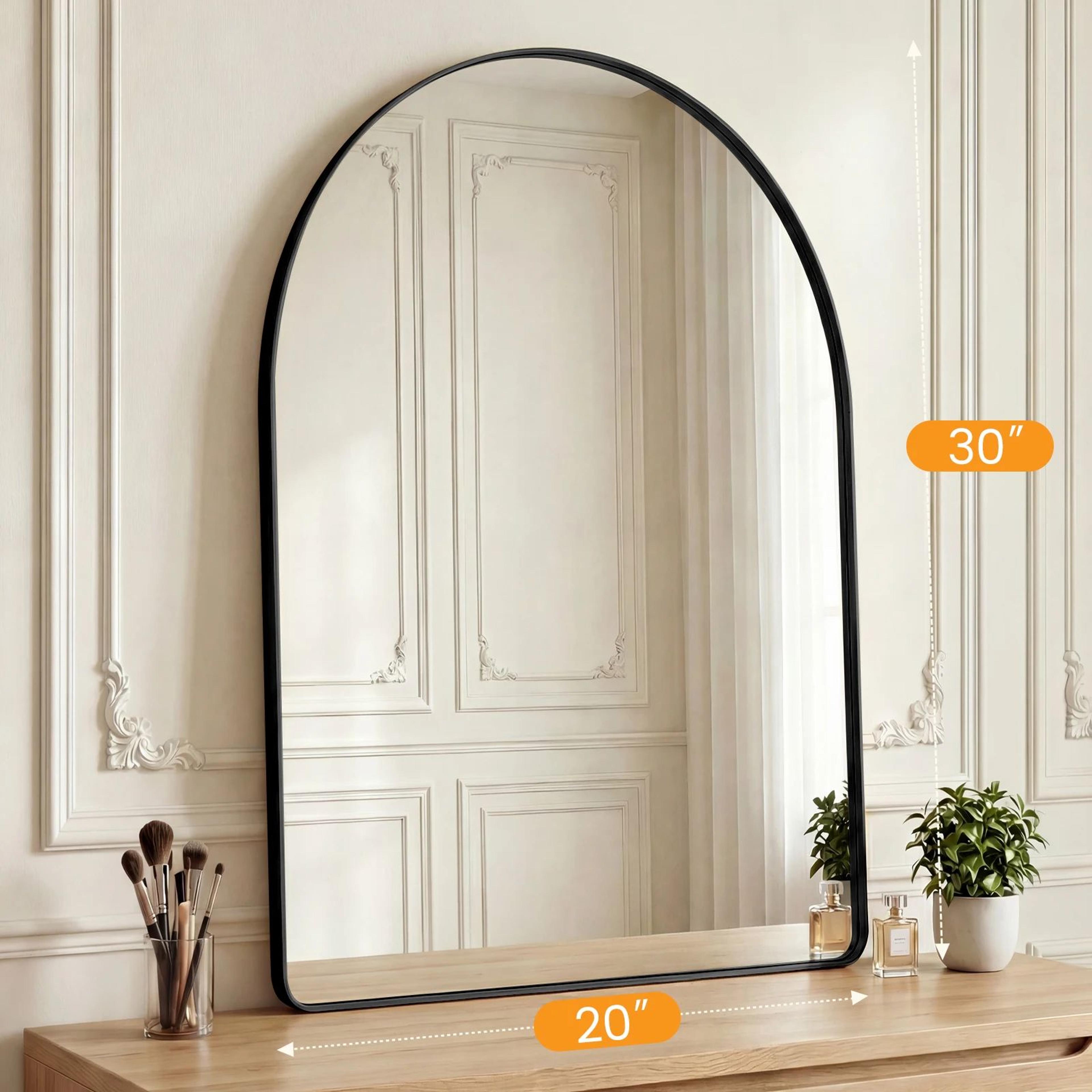 Modern Arched Metal Frame Bathroom Vanity Wall Mirror 5