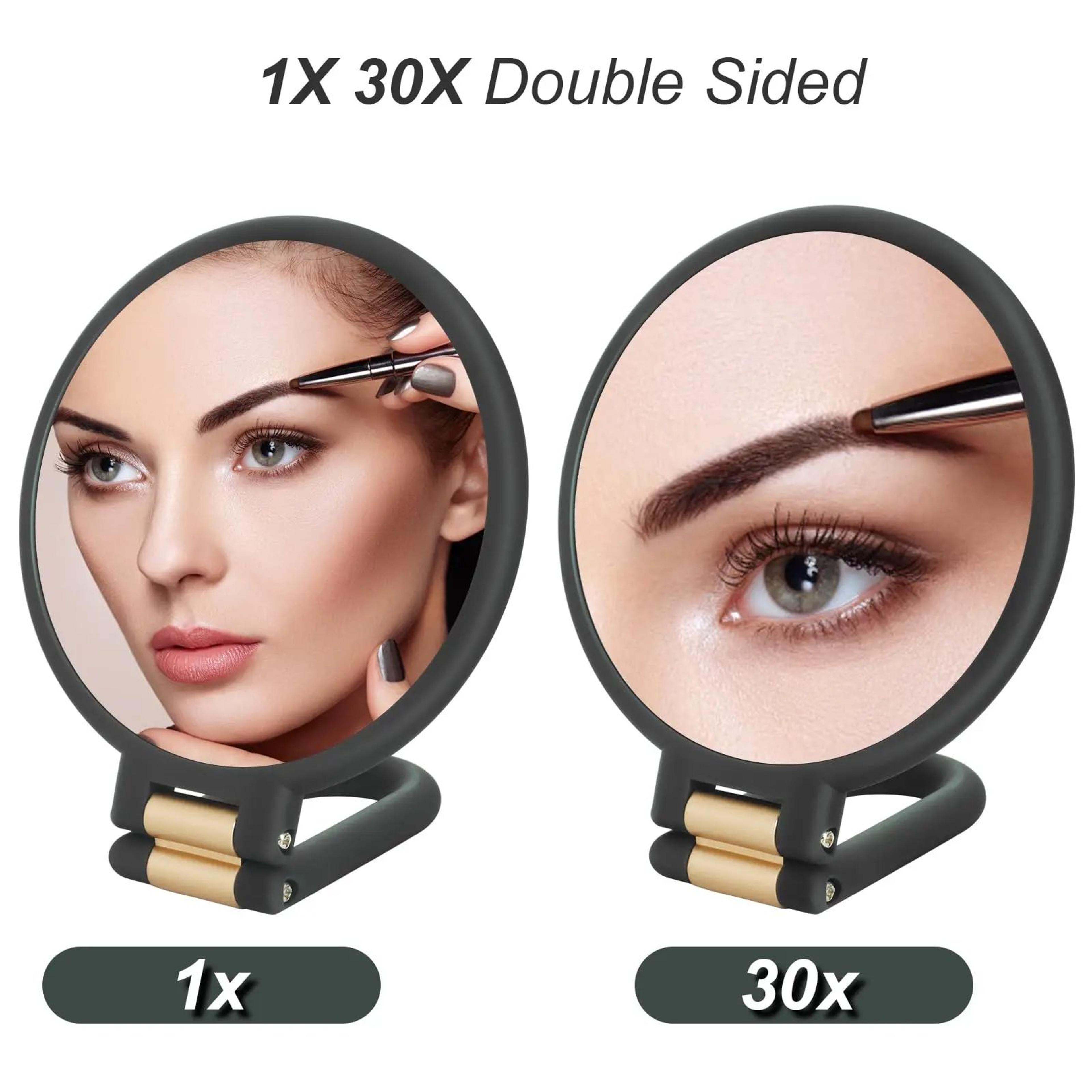 30X Magnifying Double Sided Hand Mirror With 360 Adjustable Stand 1