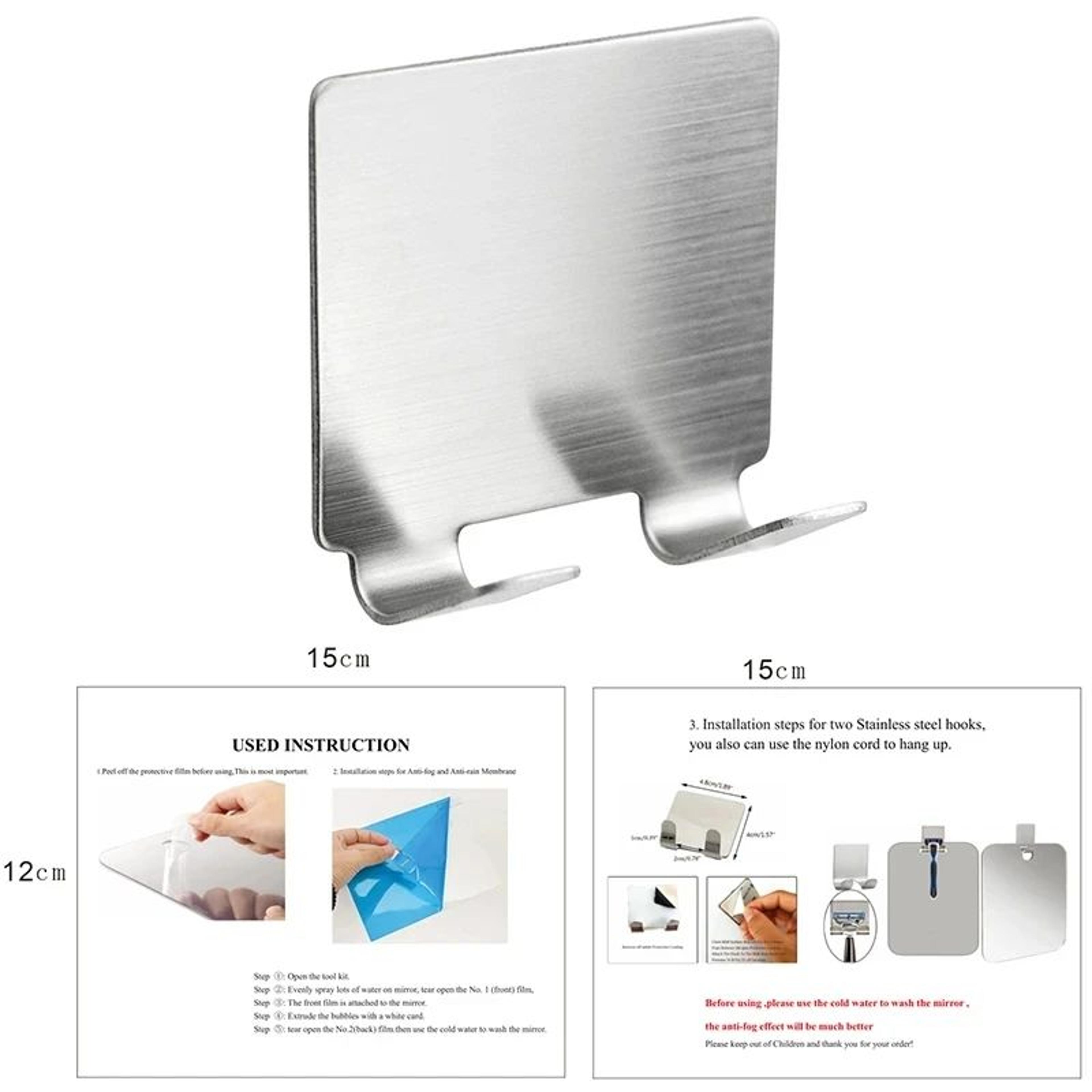 25cm Acrylic Fogless Shower Mirror For Shaving And Grooming 4