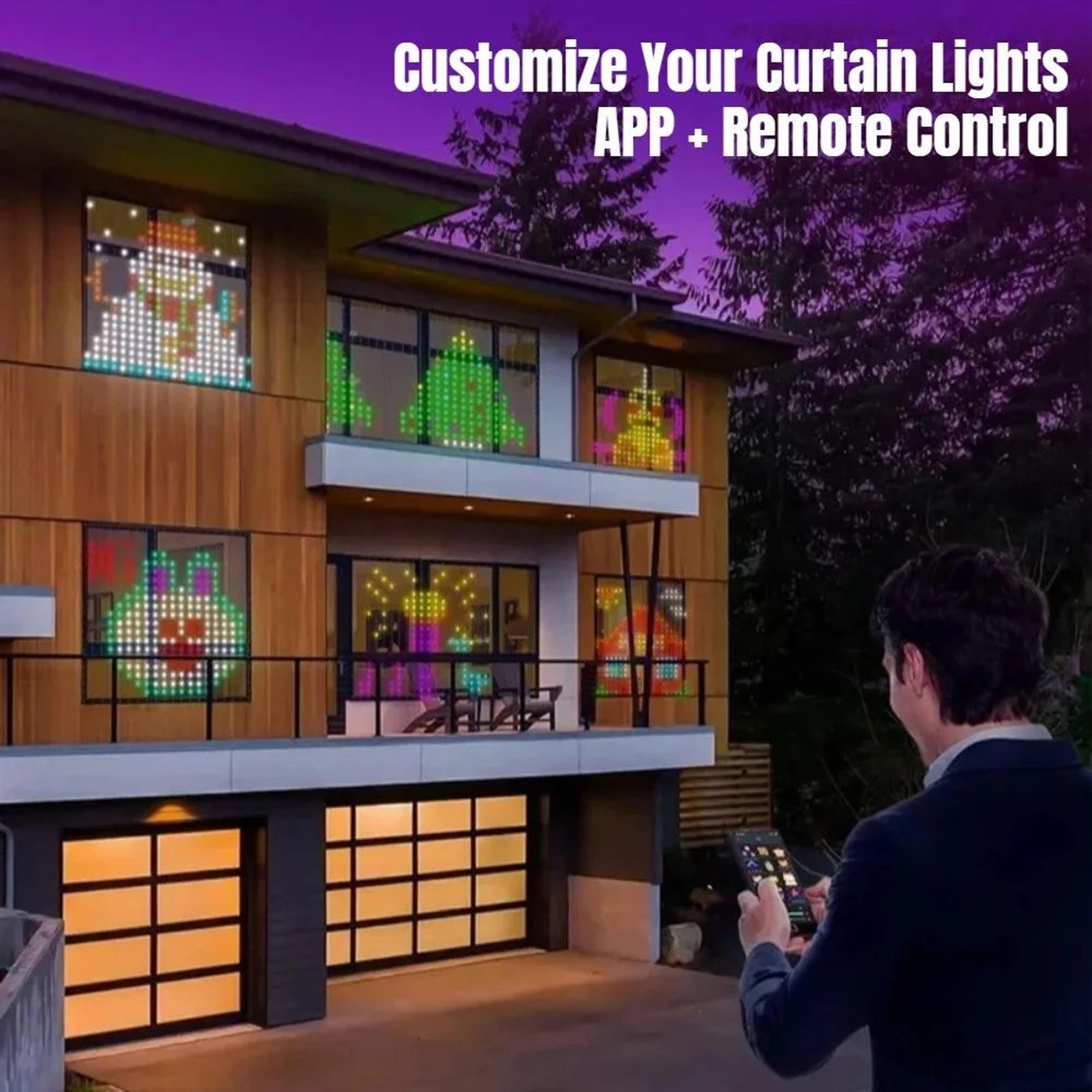 Smart RGB LED Christmas Curtain Lights With App Control Music Sync And DIY Patterns 2