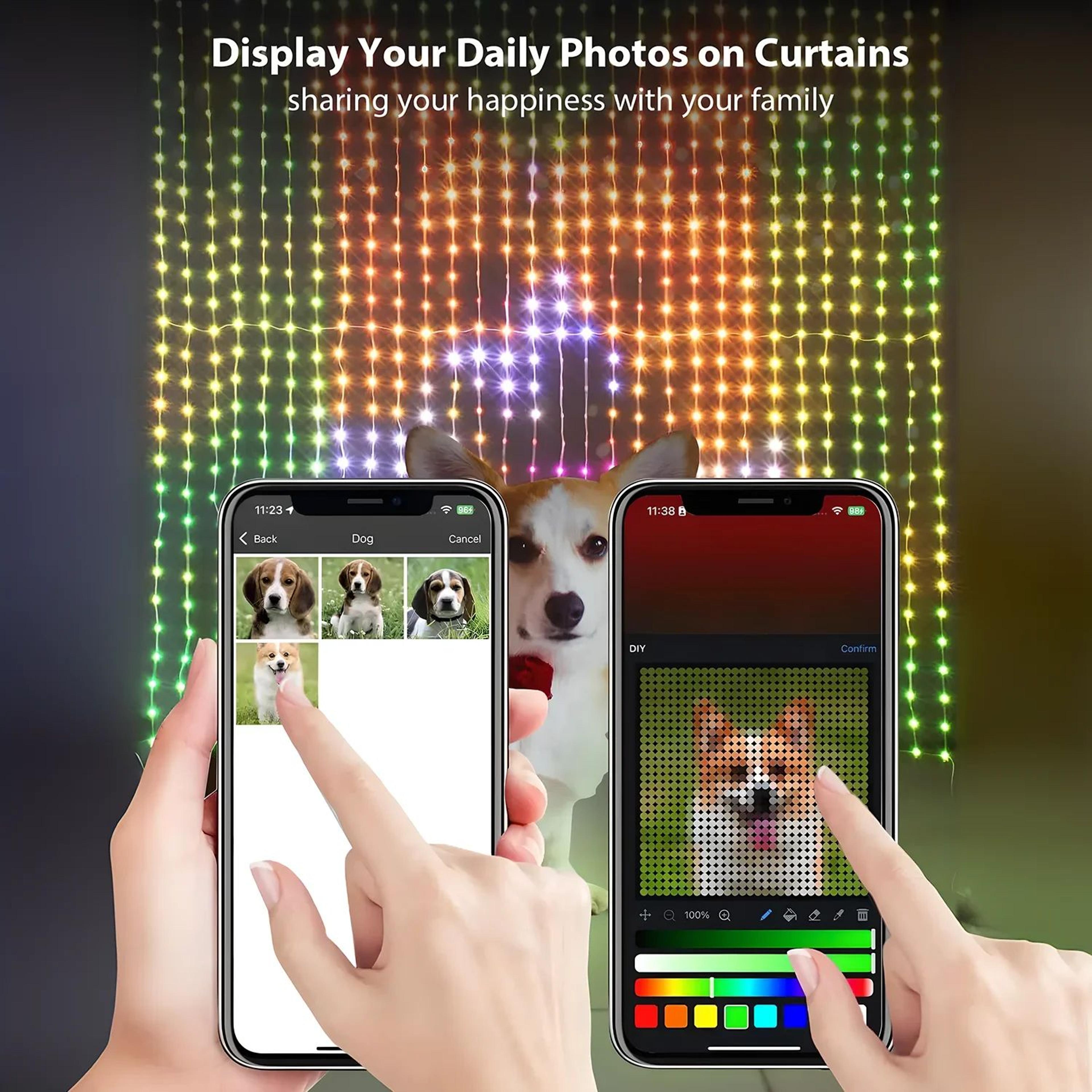 Smart RGB USB LED Curtain Lights With App Control DIY Picture Display 1
