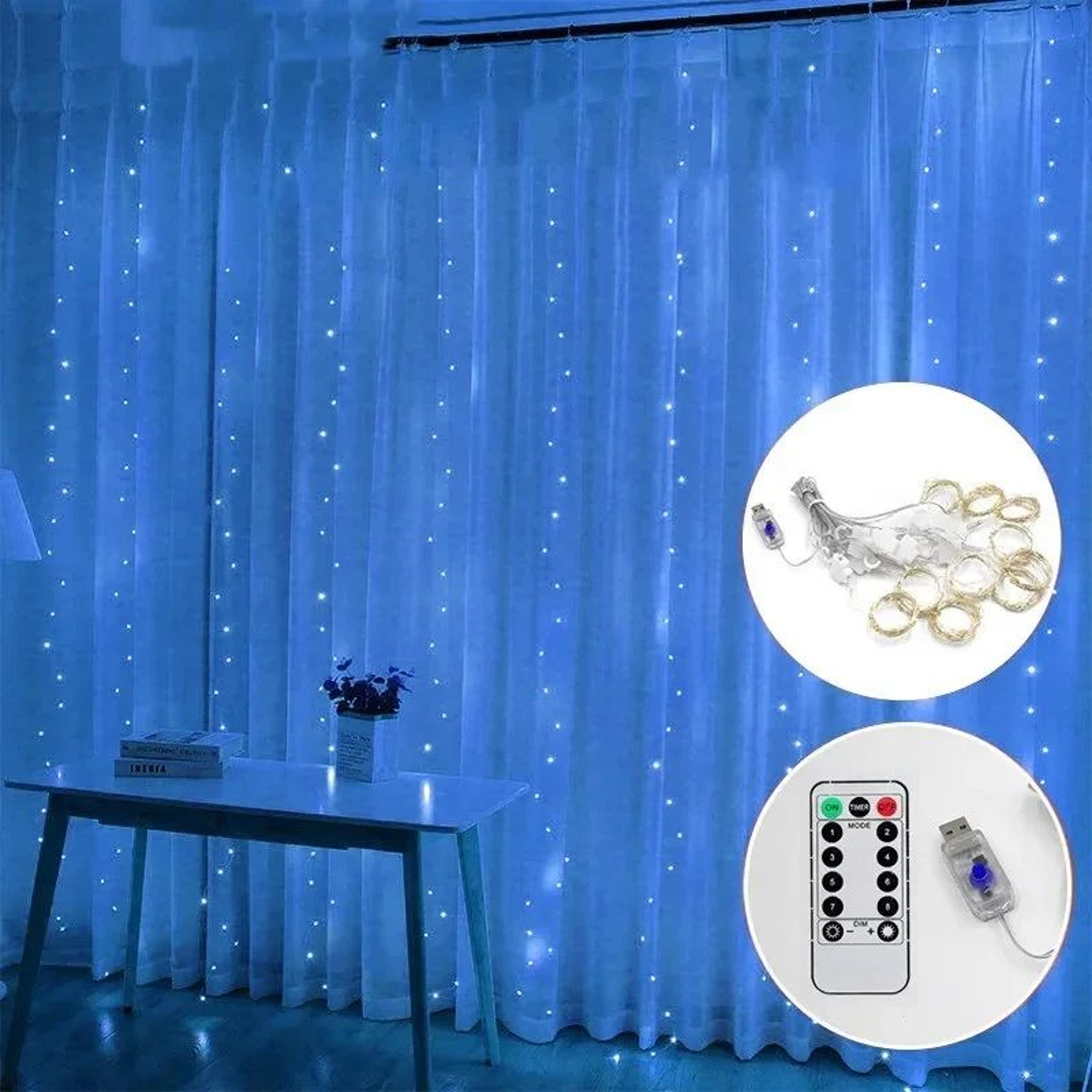 3M LED Curtain Fairy Lights USB Waterfall String Lights With Remote 8 Modes 13