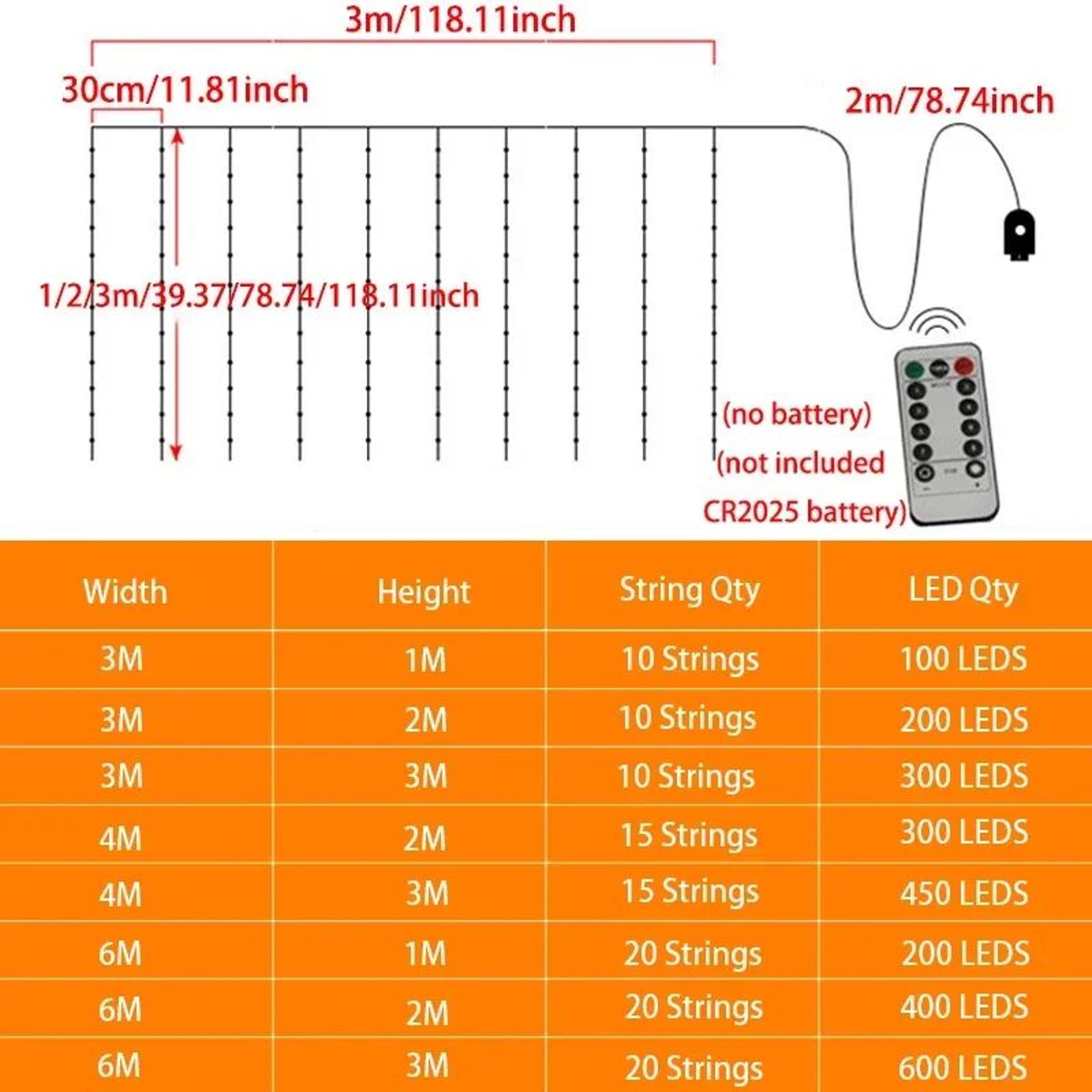 3M USB Cascading Curtain Lights With Remote And 8 Lighting Effects 5