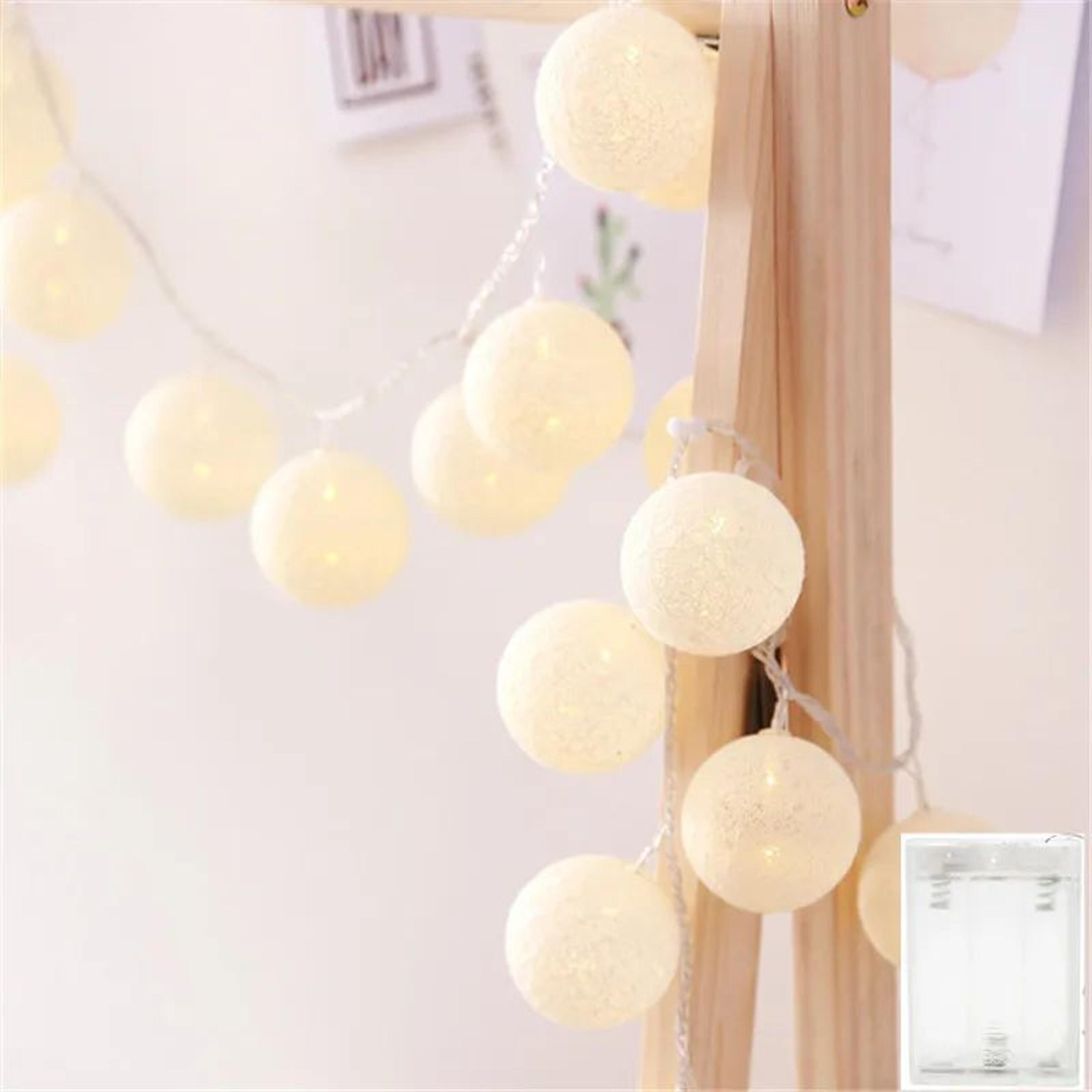 Cotton Ball LED String Lights For Bedroom Wedding And Christmas Decor 10