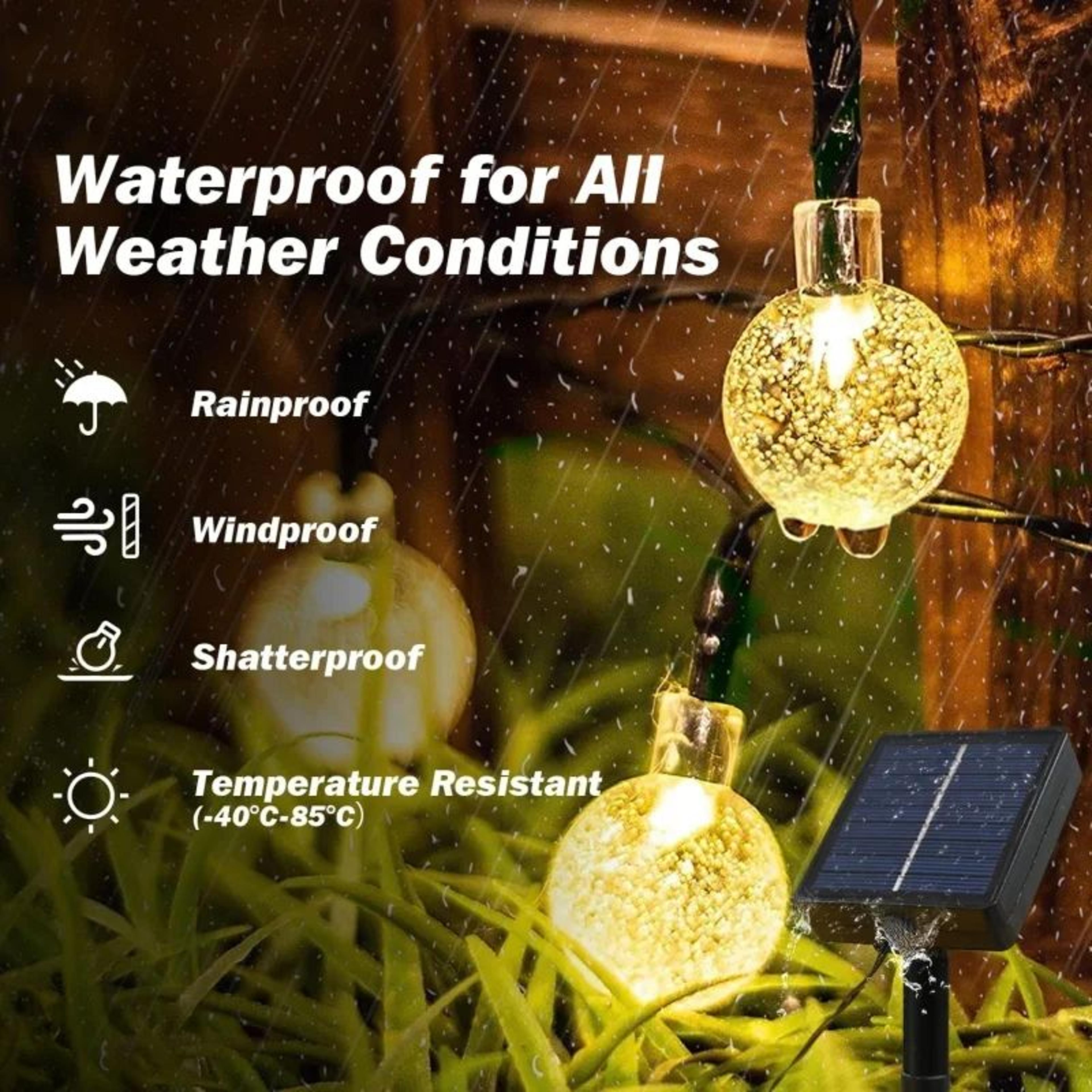 Solar Crystal Bubble Ball String Lights Waterproof Outdoor Garden Fairy Lights 0