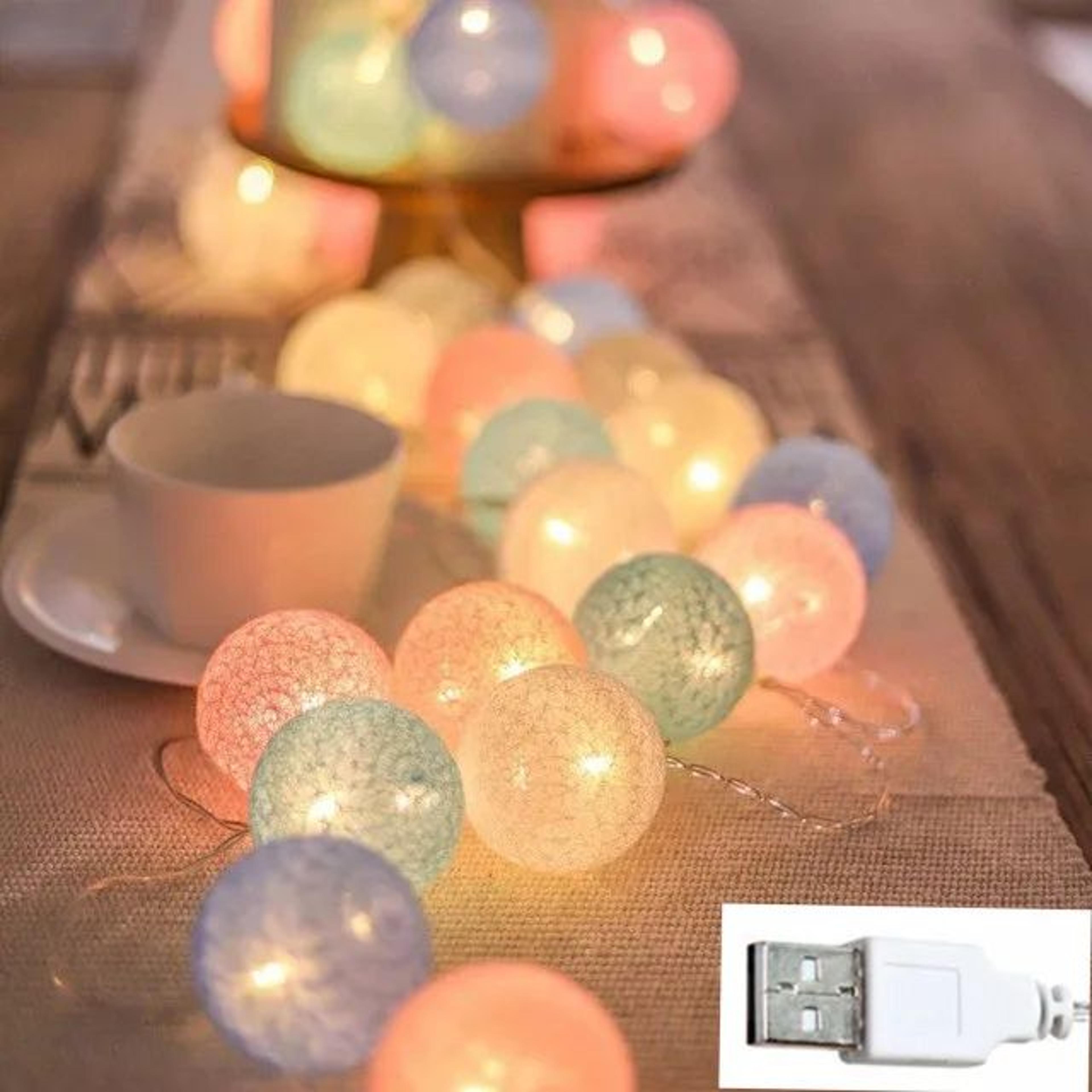 Cotton Ball LED String Lights For Bedroom Party Wedding And Holiday Decor 13