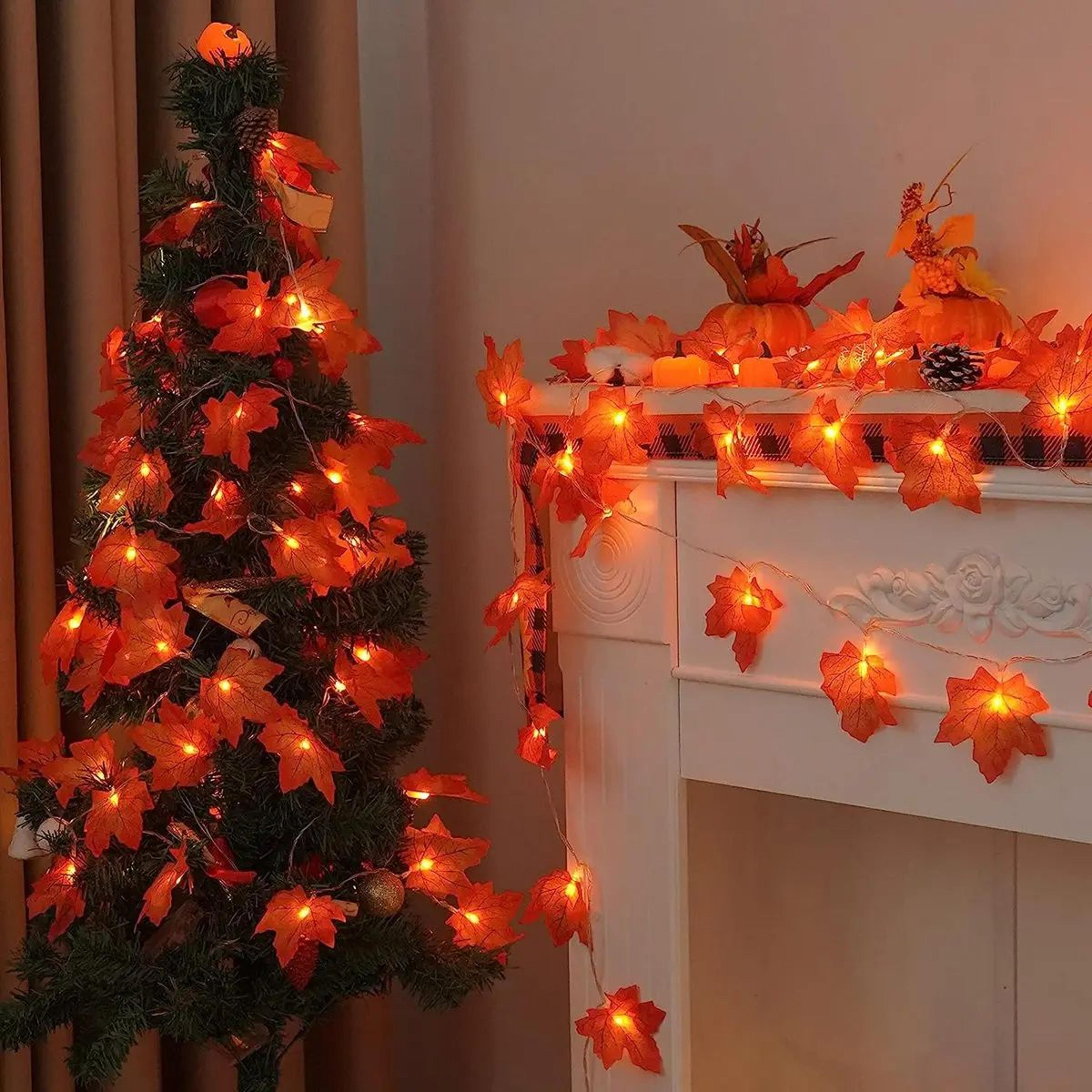 Autumn Glow Maple Leaf String Lights  Battery Operated Fall And Thanksgiving Decor 5