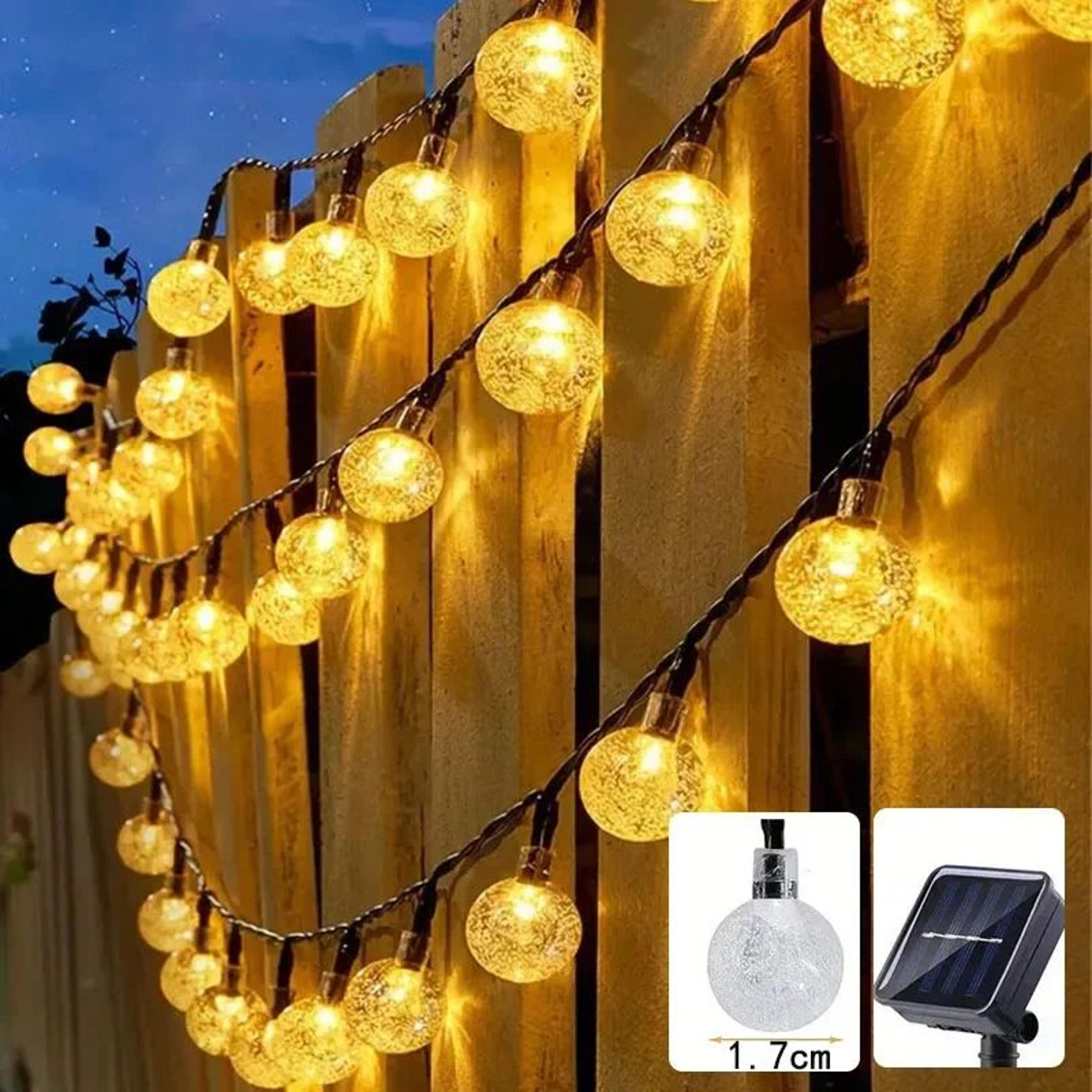 100 LED Crystal Globe Solar String Lights Outdoor IP65 Waterproof With 8 Lighting Modes 6