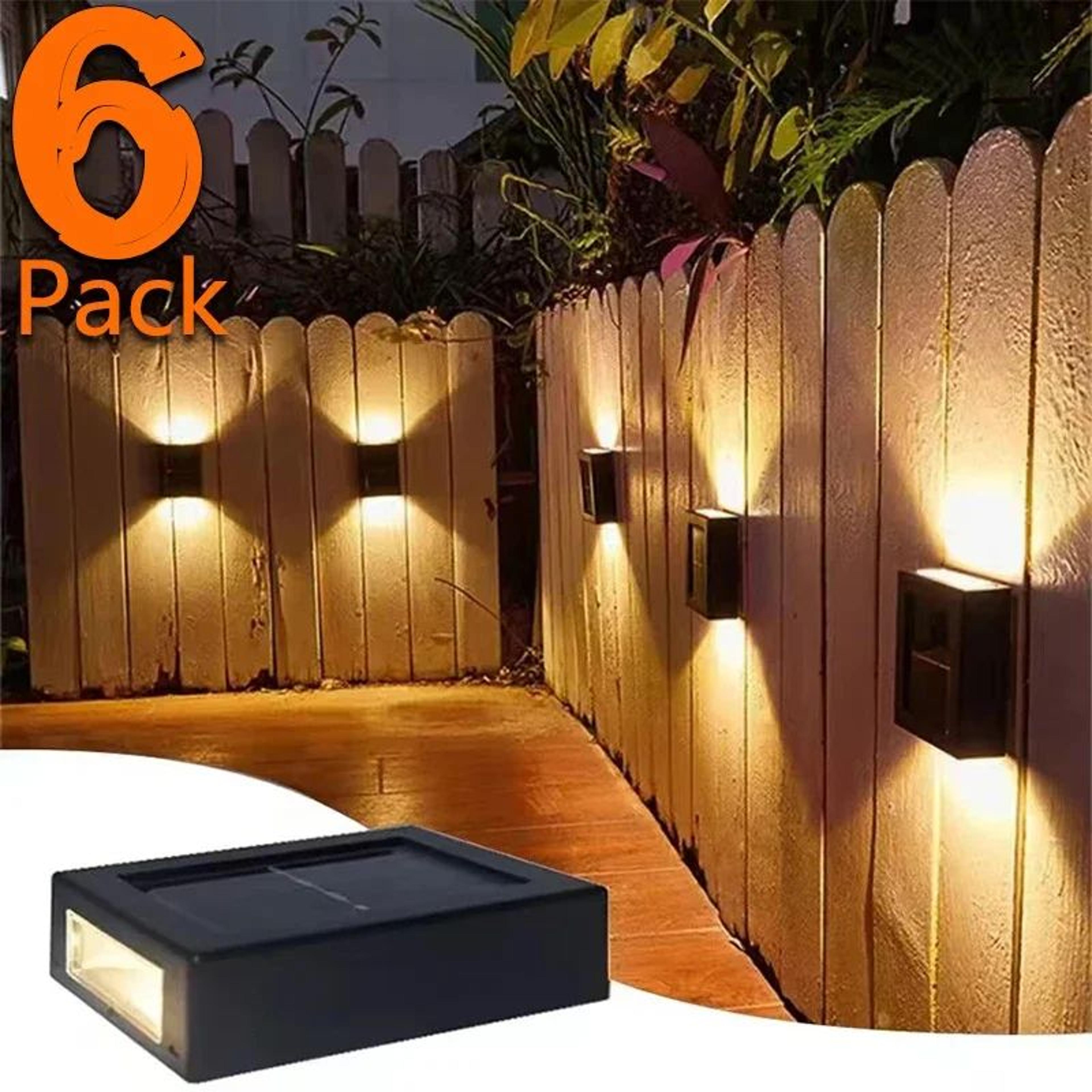 solar up and down outdoor wall lights - waterproof garden and fence lights