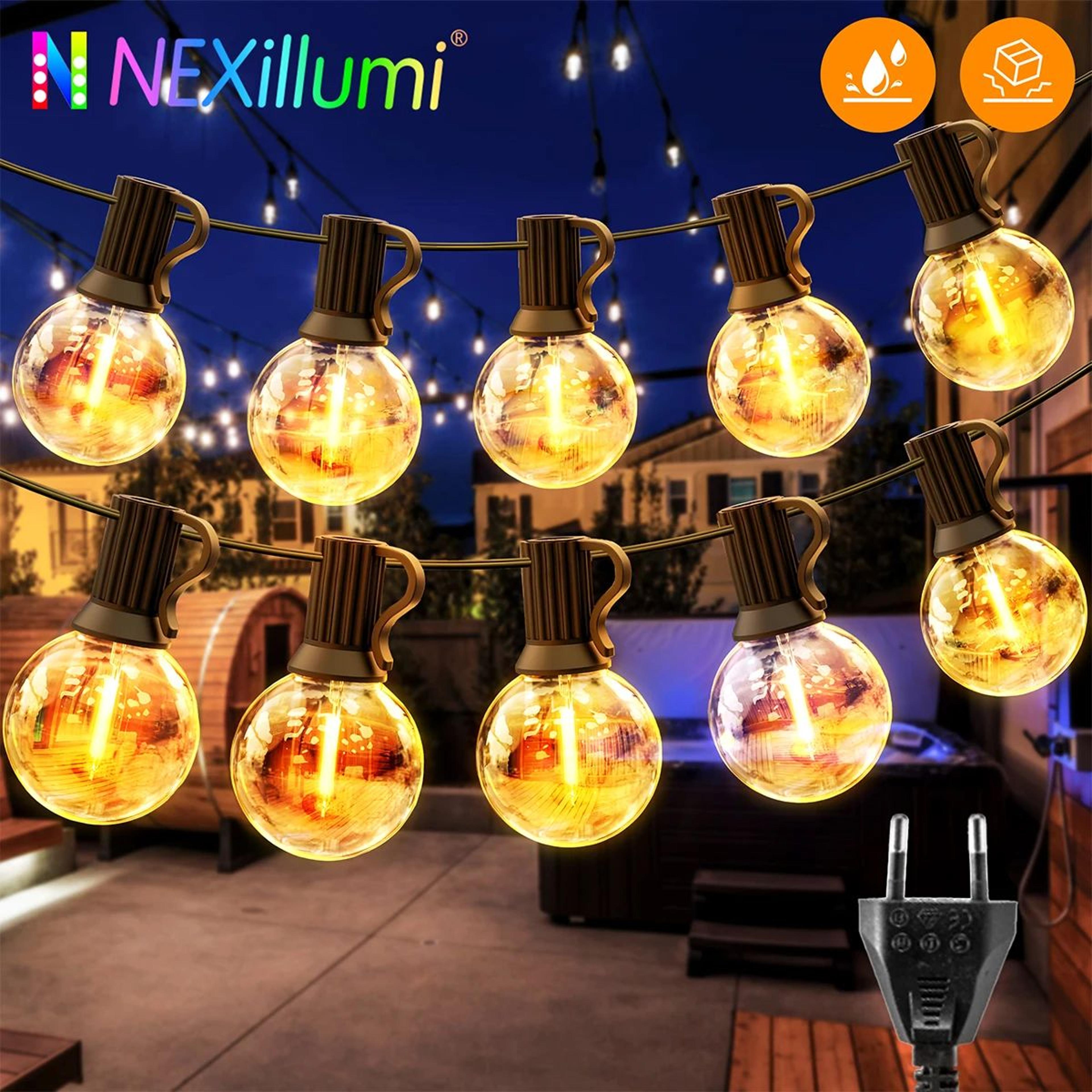 G40 LED Globe Outdoor String Lights With EU Plug  IP65 Shatterproof Patio Lights 0