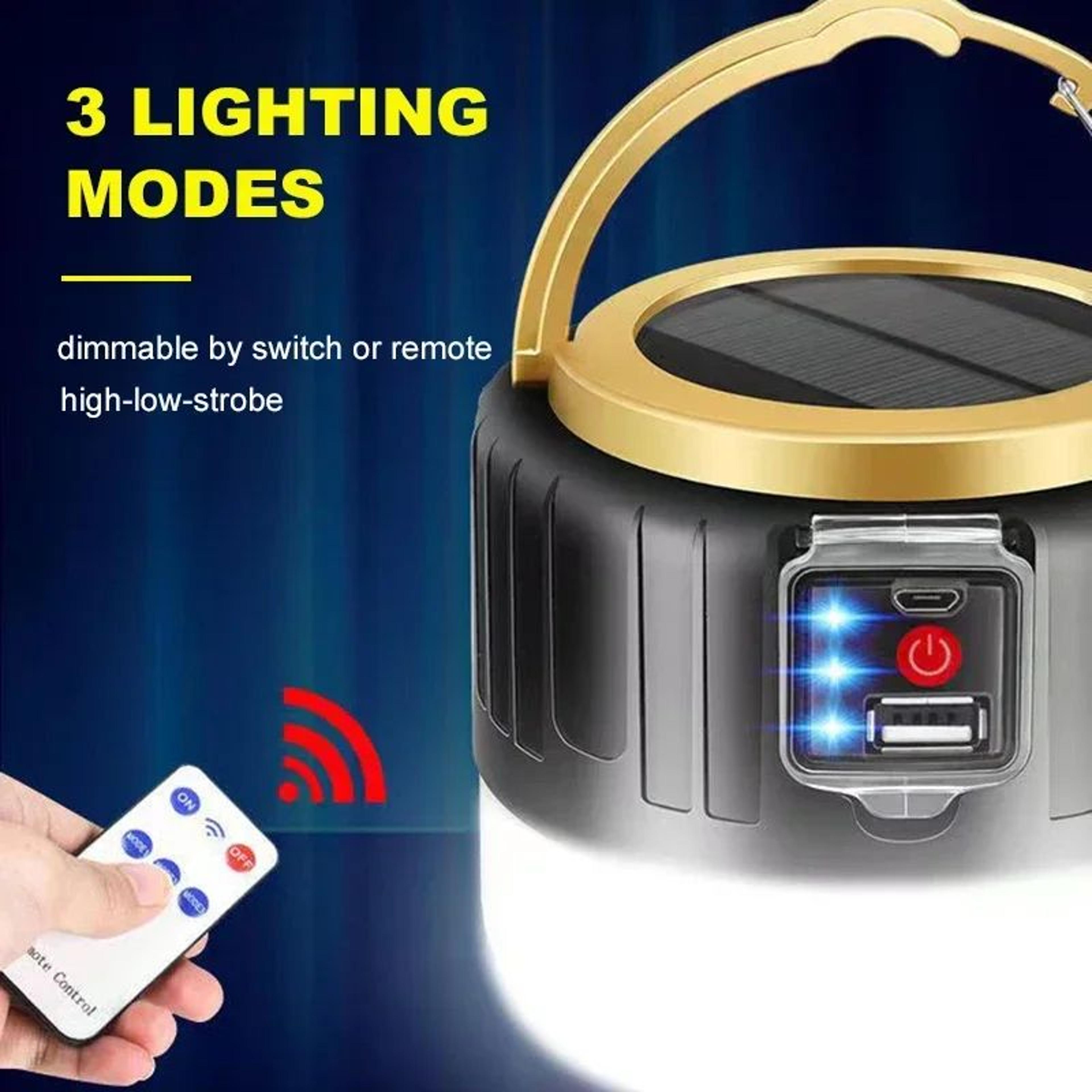 1000W Solar LED Camping Lantern USB Rechargeable Waterproof Emergency Light 2