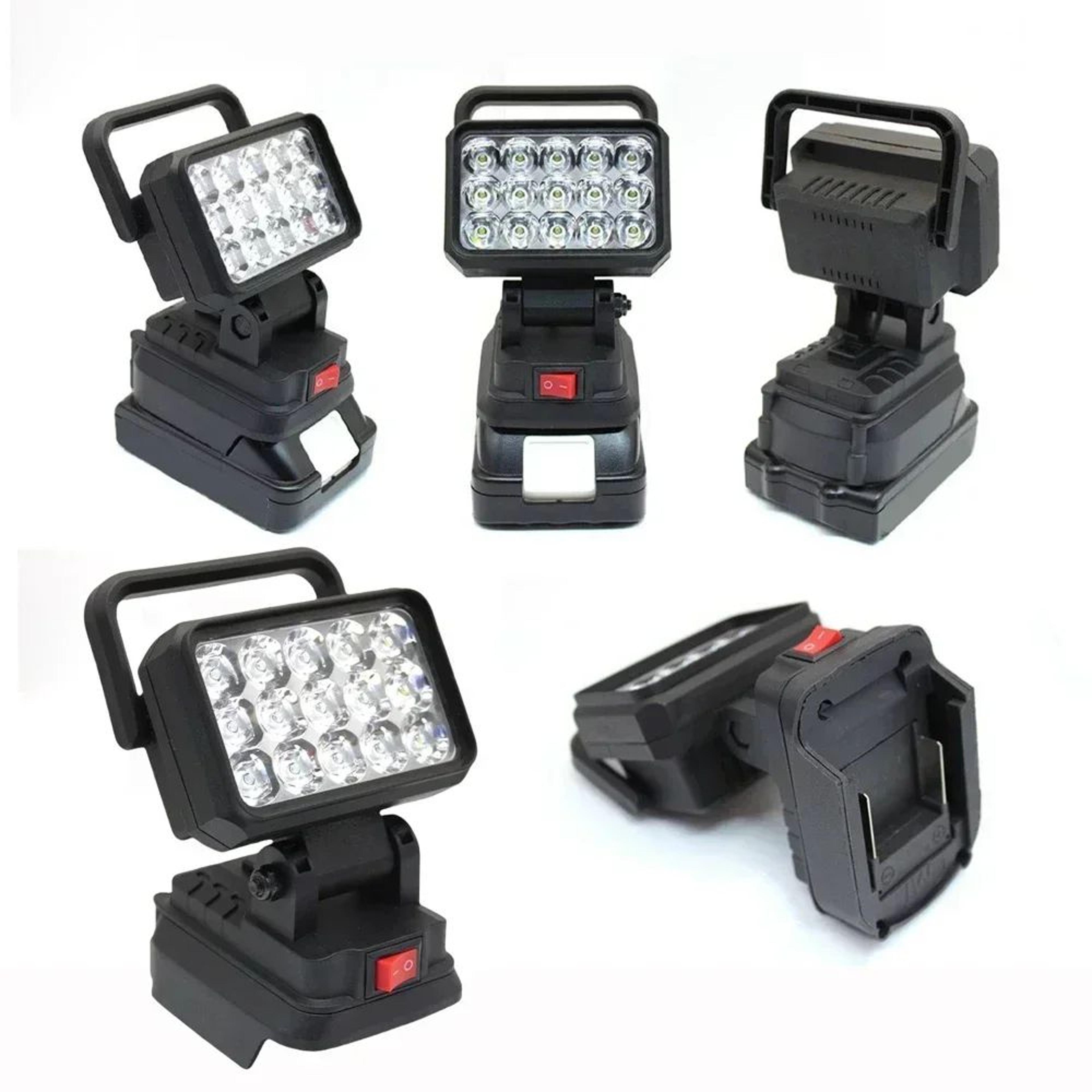 15 LED Portable Work Light For 18V Batteries With Adjustable Spotlight And USB Output 3