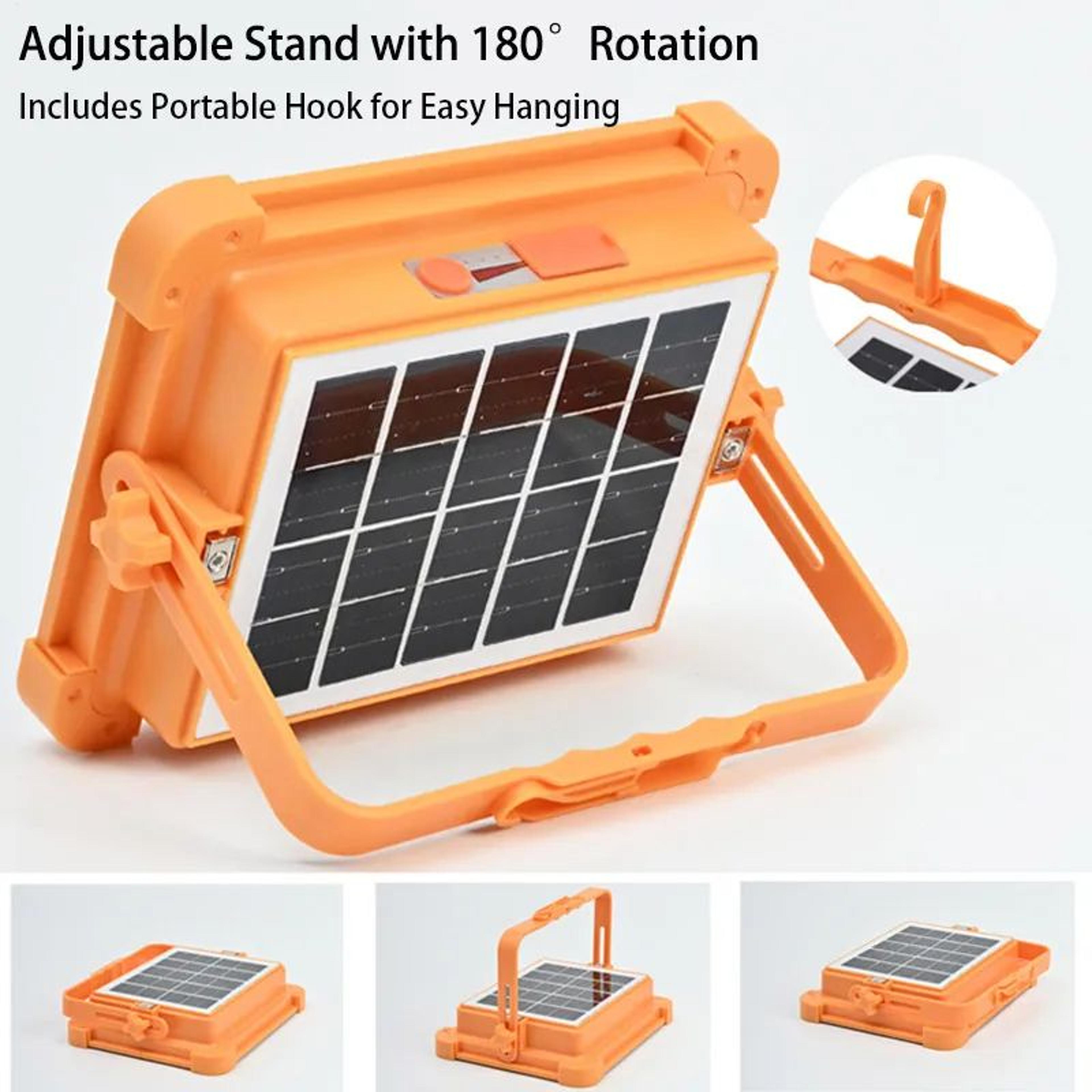 Solar Rechargeable Camping Lantern With Magnetic Flashlight And Power Bank 3