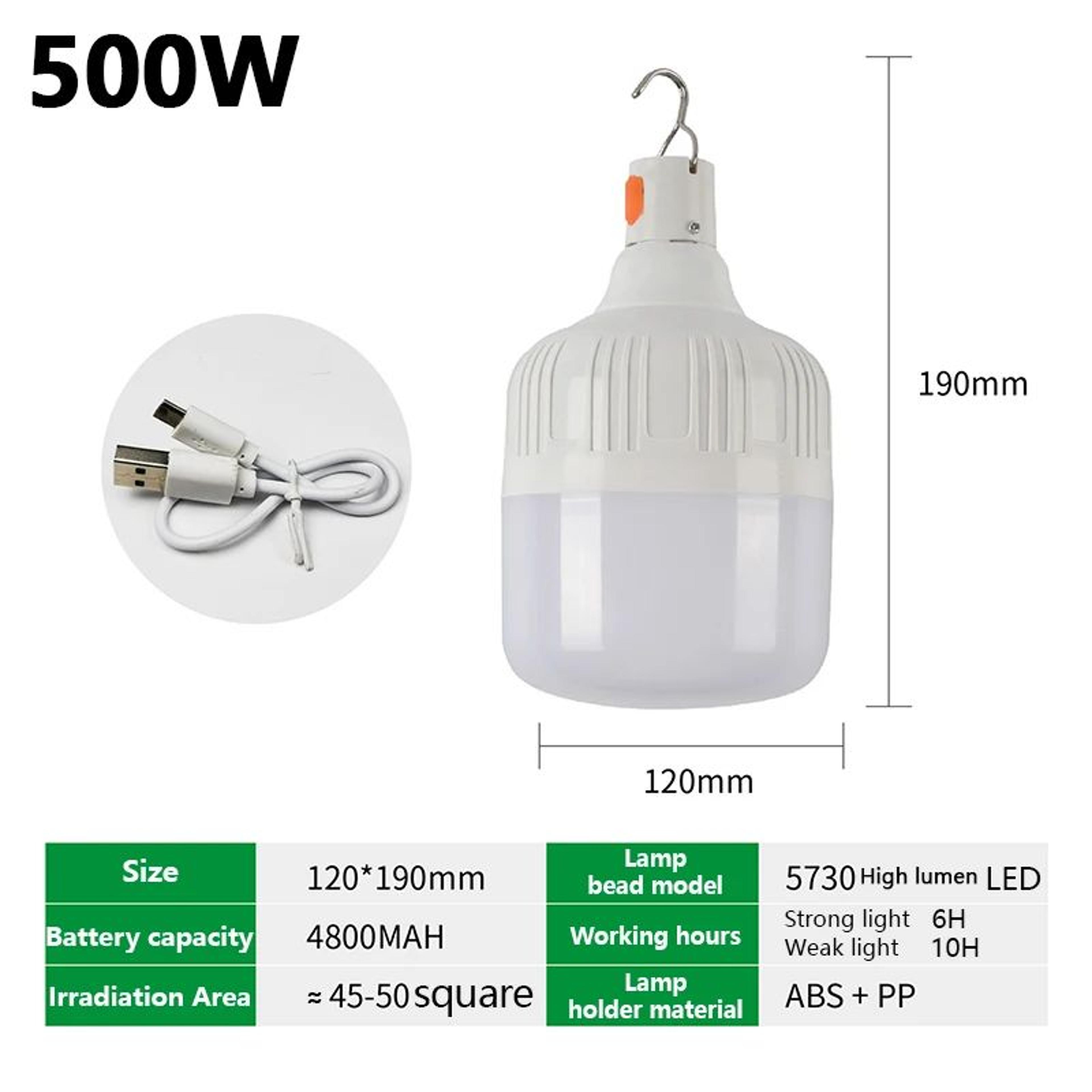Portable USB Rechargeable LED Camping Bulb Lantern With Hanging Hook 8