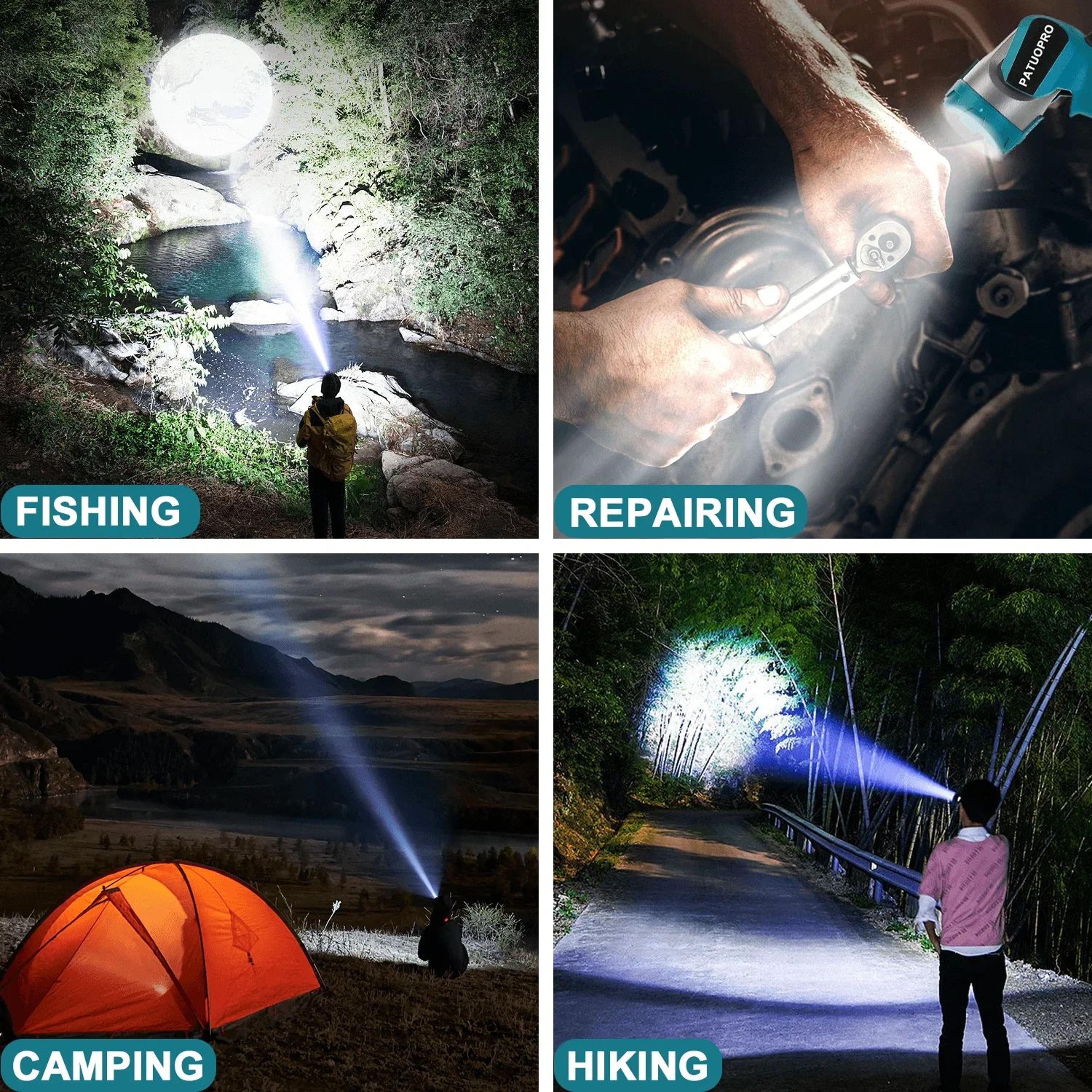 Adjustable LED Work Light For Makita 18V Battery Portable Handheld Spotlight 4