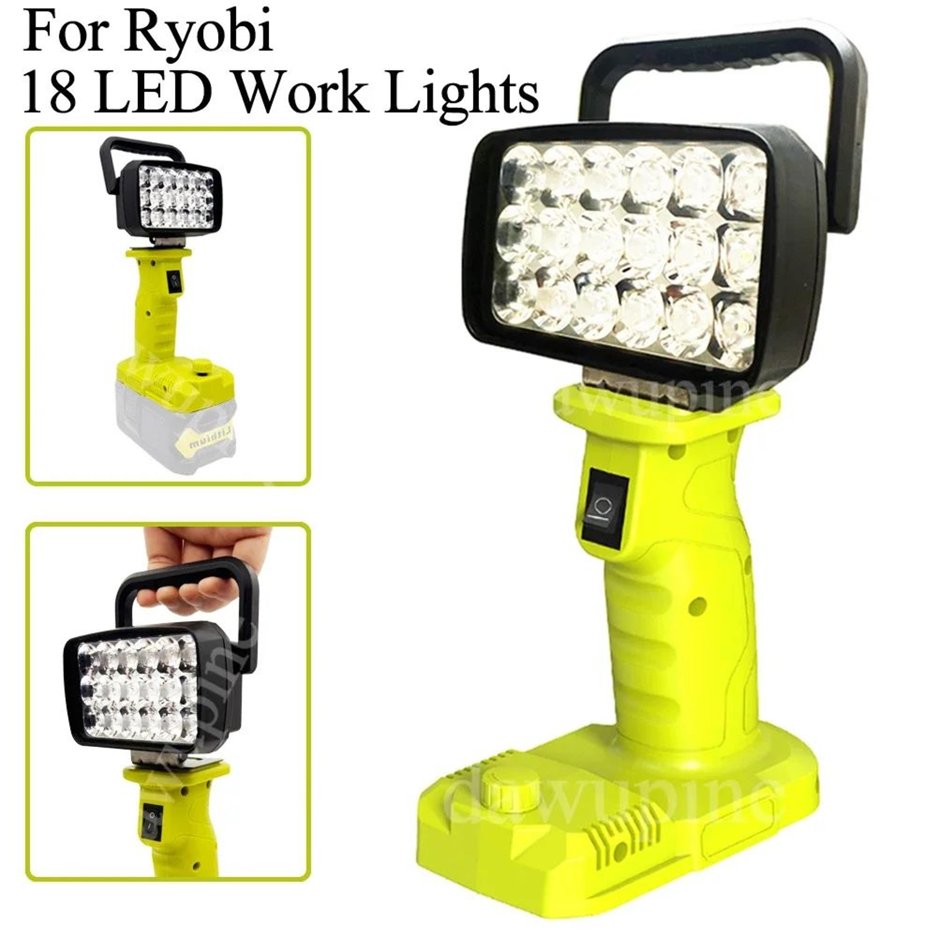 18 LED Work Light For Ryobi 18V Battery Portable Camping Spotlight 1