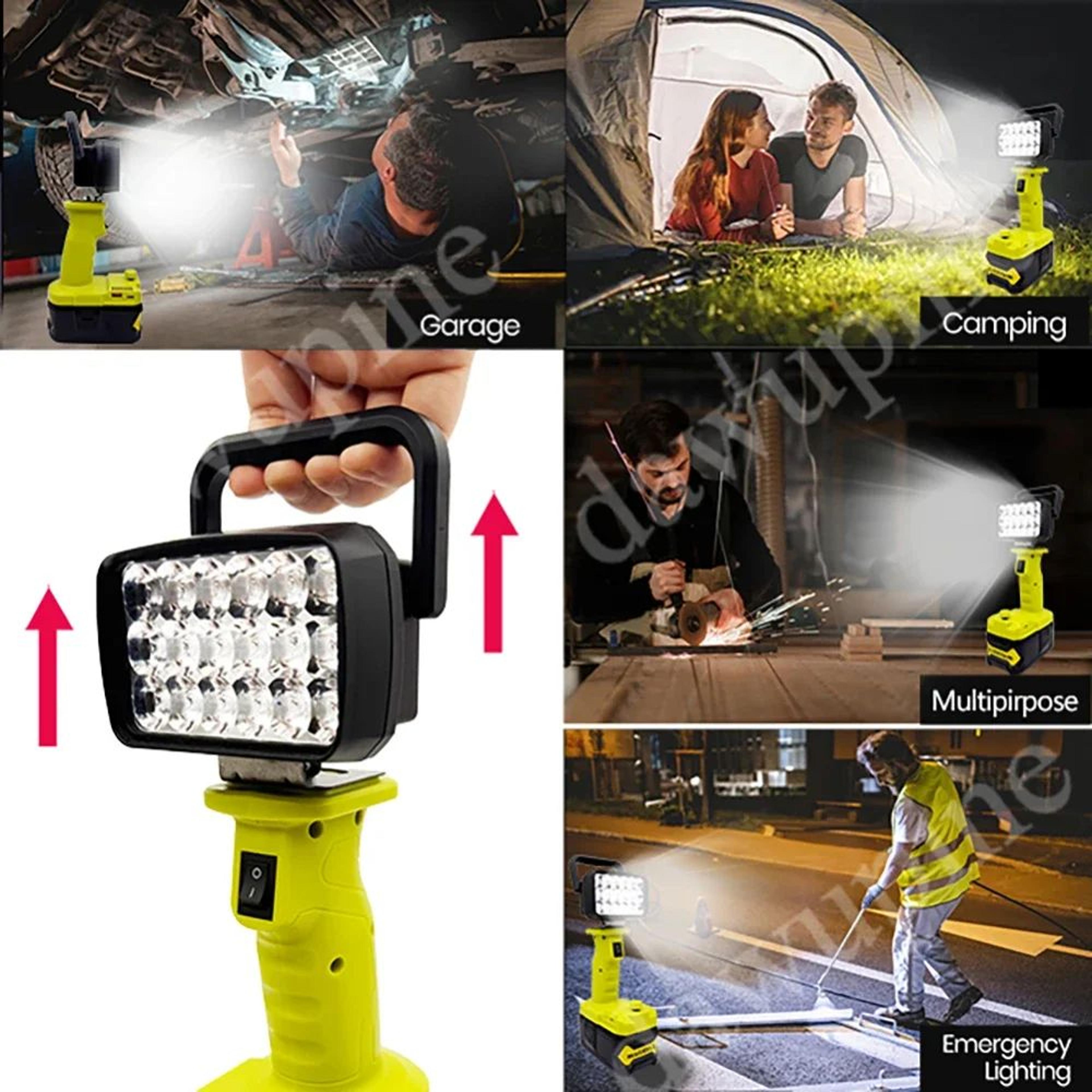 18 LED Work Light For Ryobi 18V Battery Portable Camping Spotlight 5