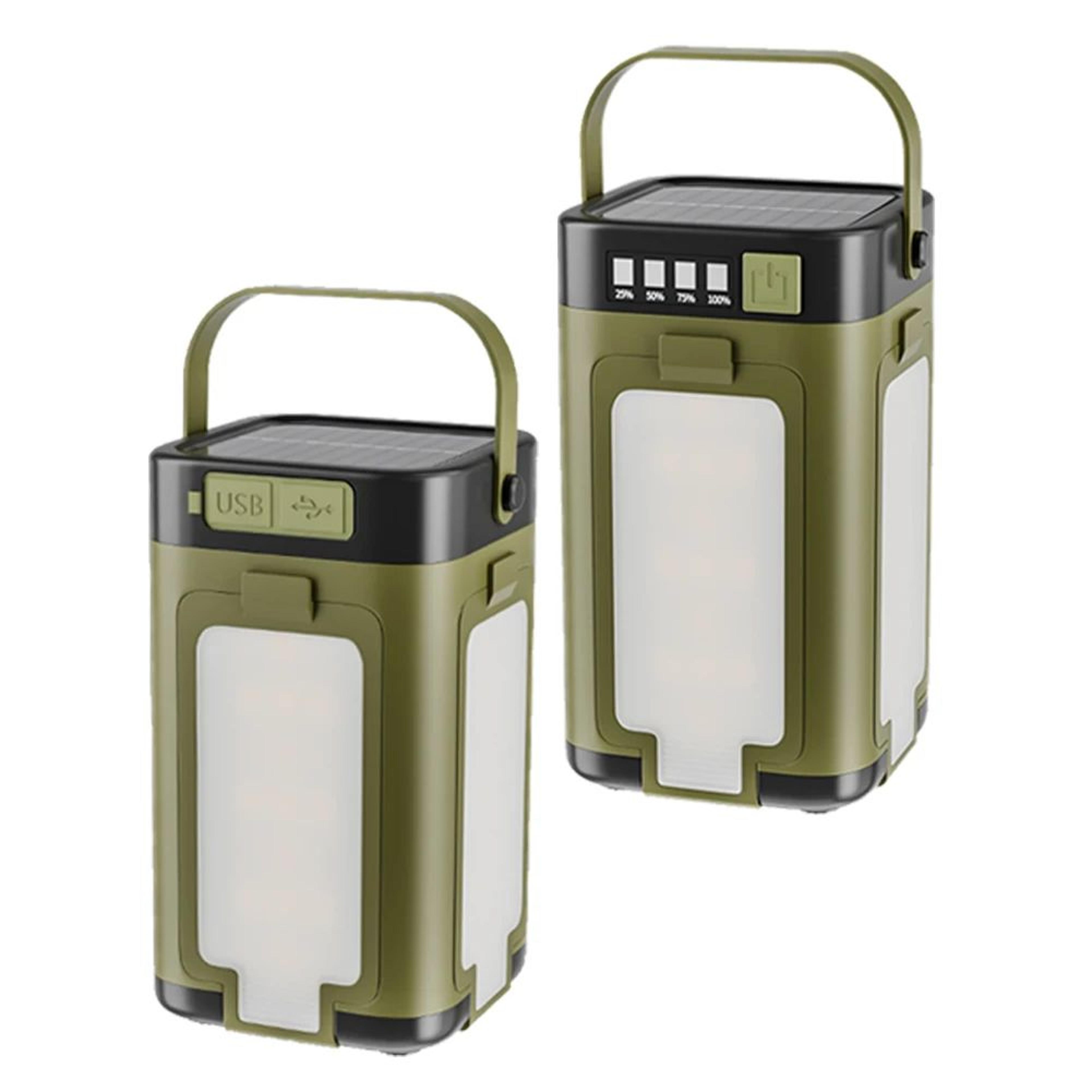 Foldable Solar Camping Lantern With Power Bank And Portable LED Flashlight 1