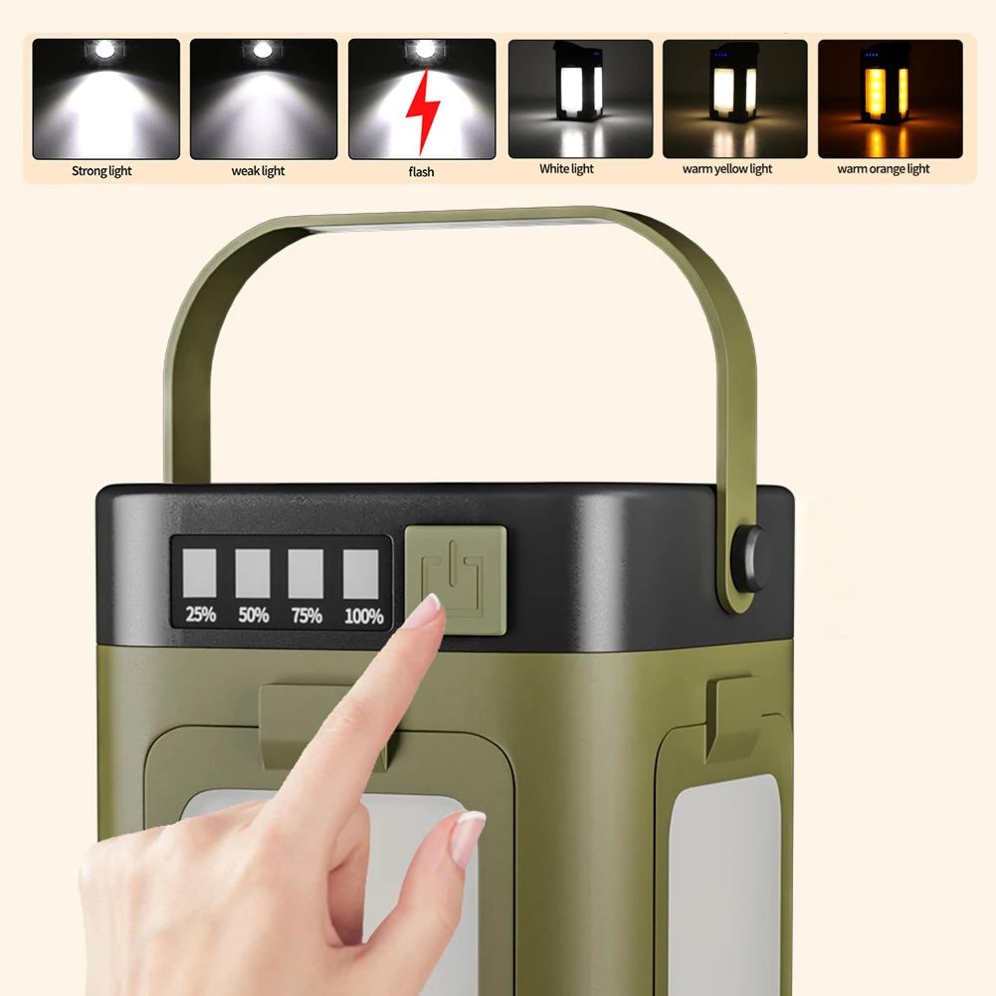 Foldable Solar Camping Lantern With Power Bank And Portable LED Flashlight 5