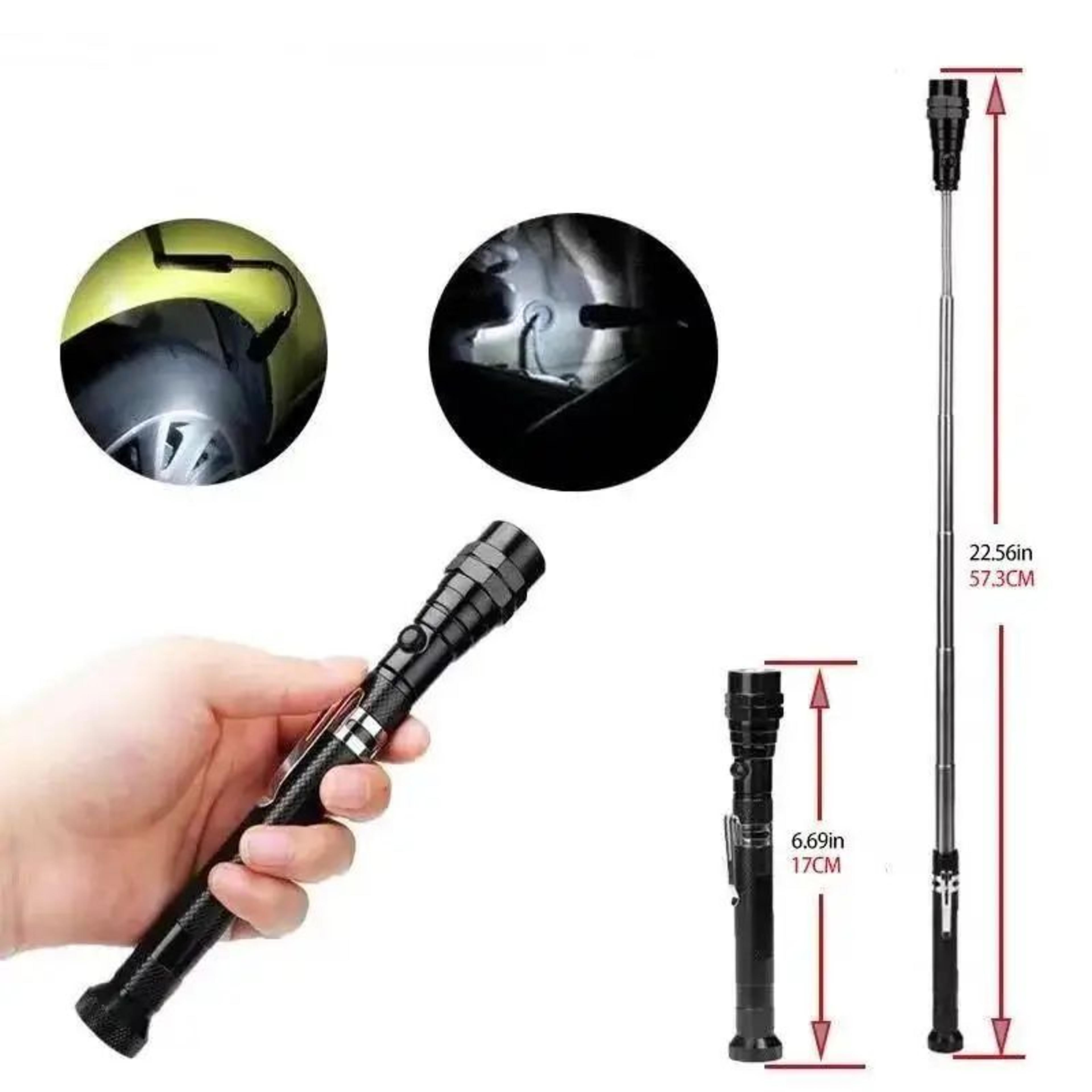 3 LED Telescopic Magnetic Pickup Flashlight With Flexible Head 1