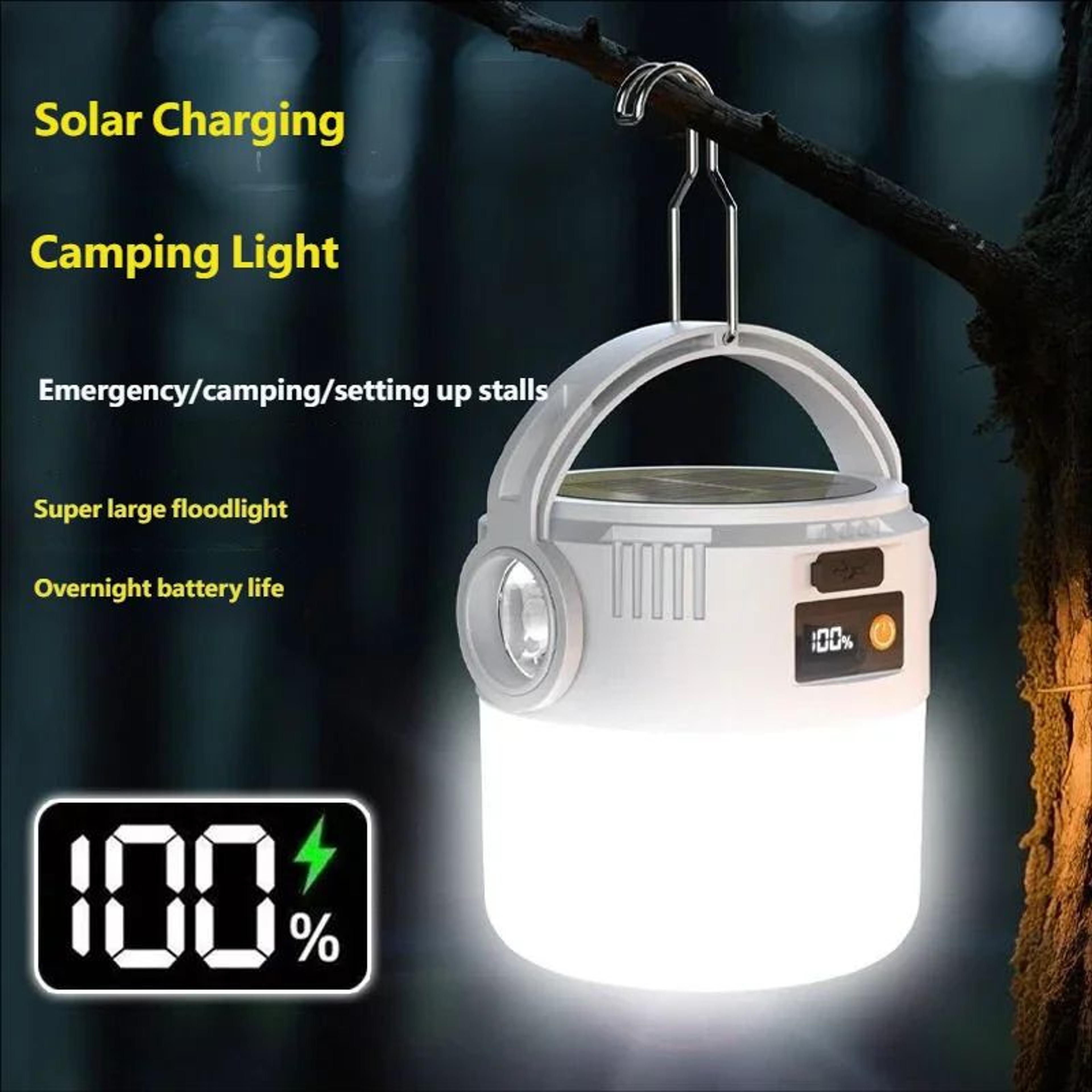 portable solar camping lantern usb rechargeable waterproof emergency tent light