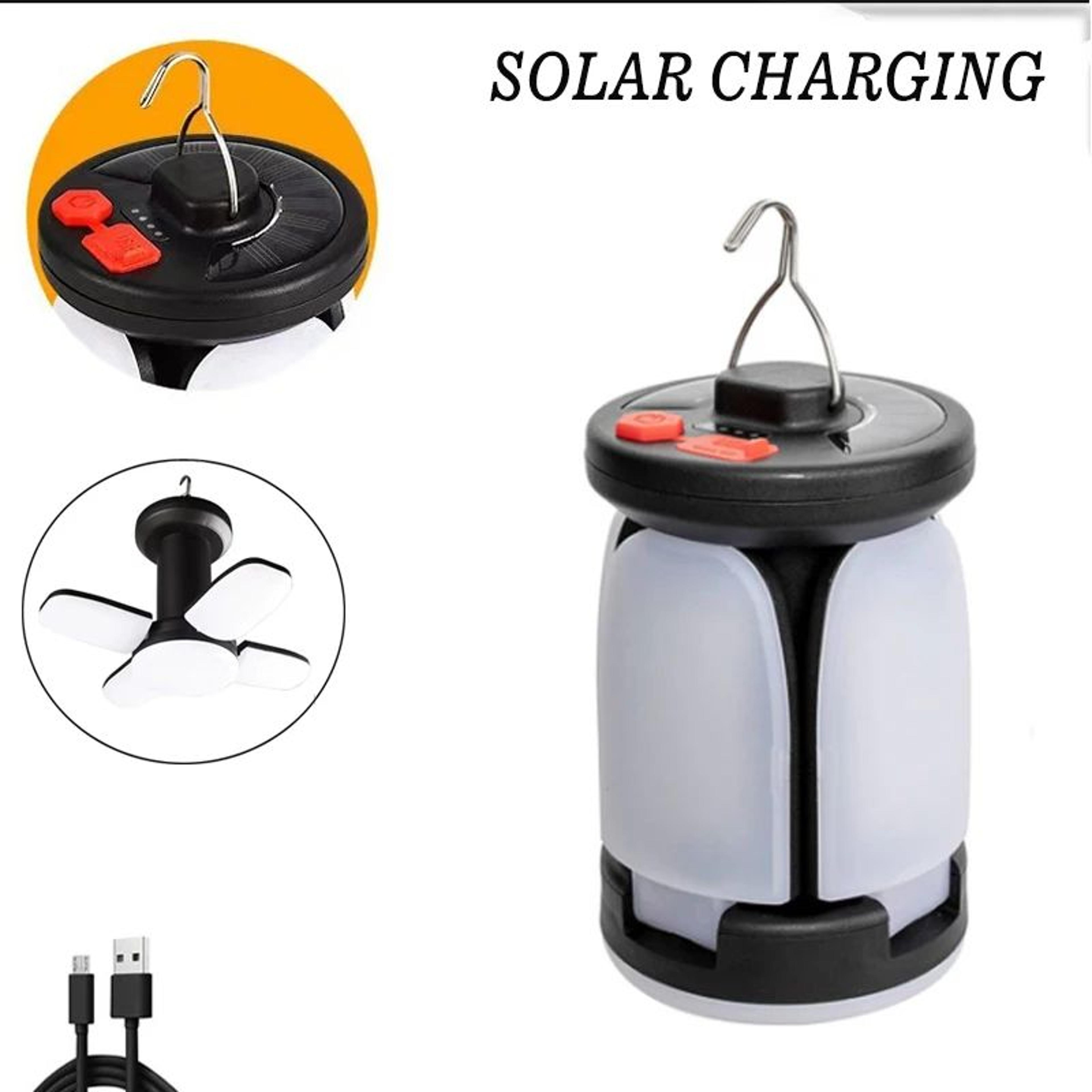 Solar Rechargeable Camping Lantern 2000mAh With 6 Lighting Modes And Hanging Hook 6
