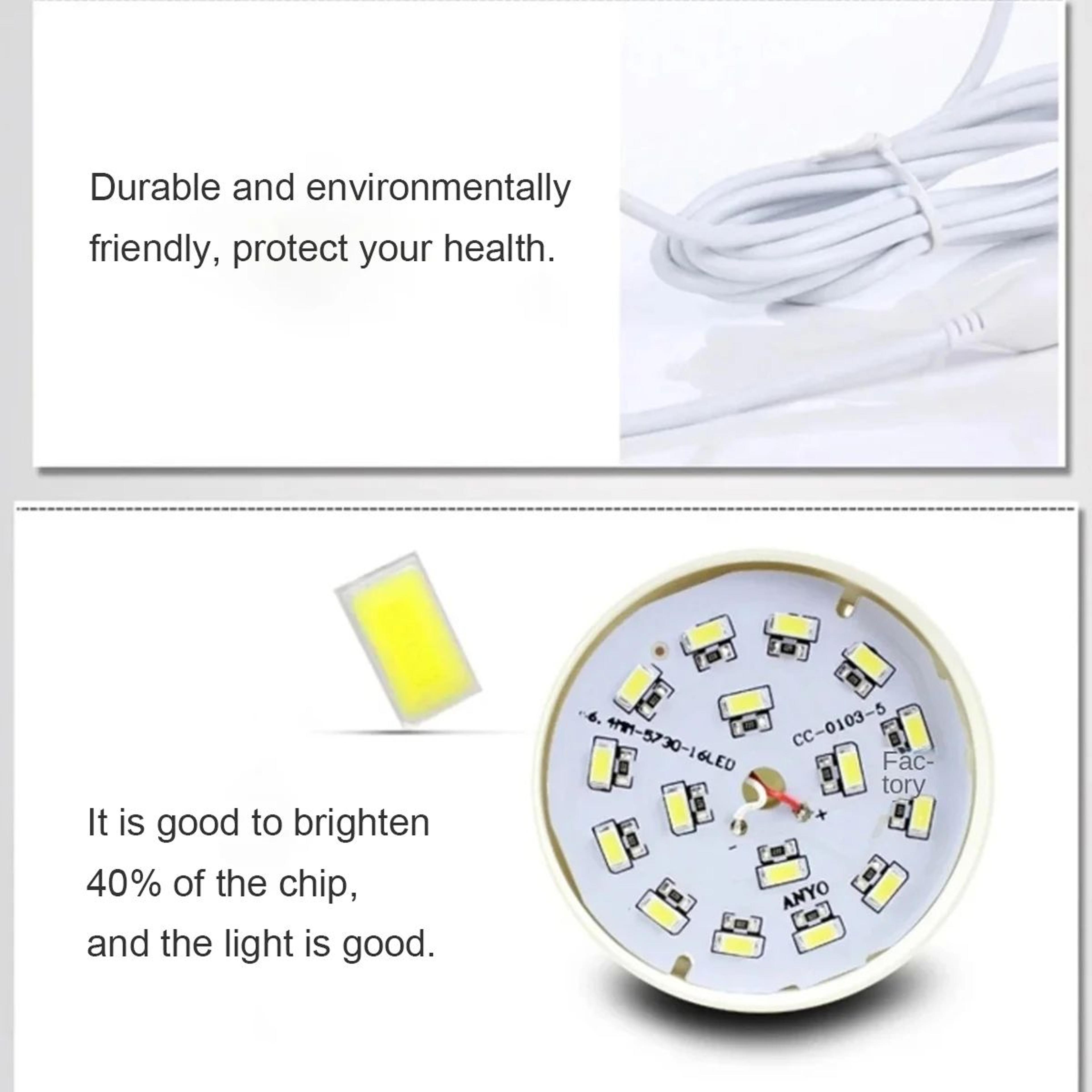USB LED Camping Bulb With 12m Clip Cable 5V Portable Tent Light 5
