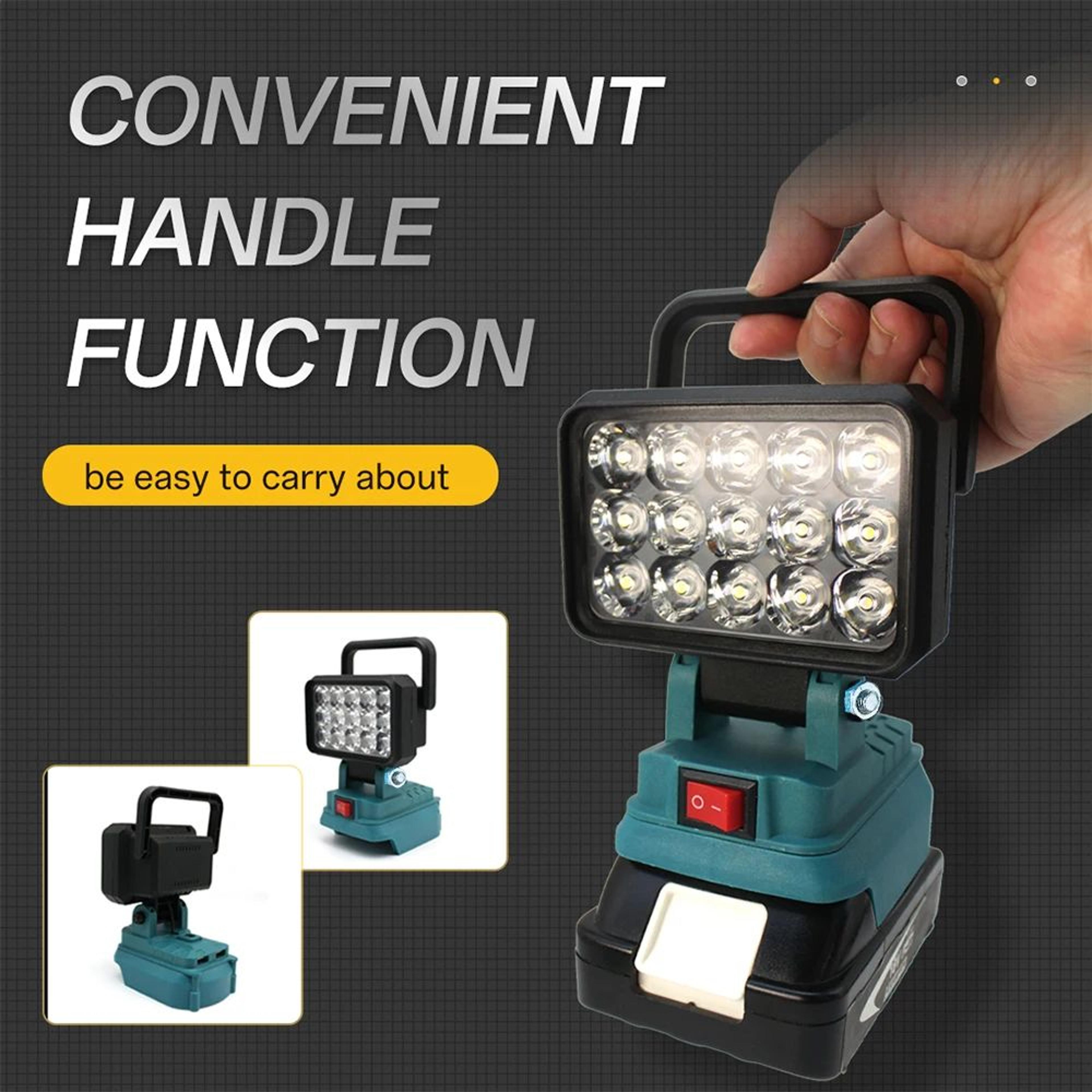 15 LED Cordless Work Light With USB Power Bank For Tool Batteries 2