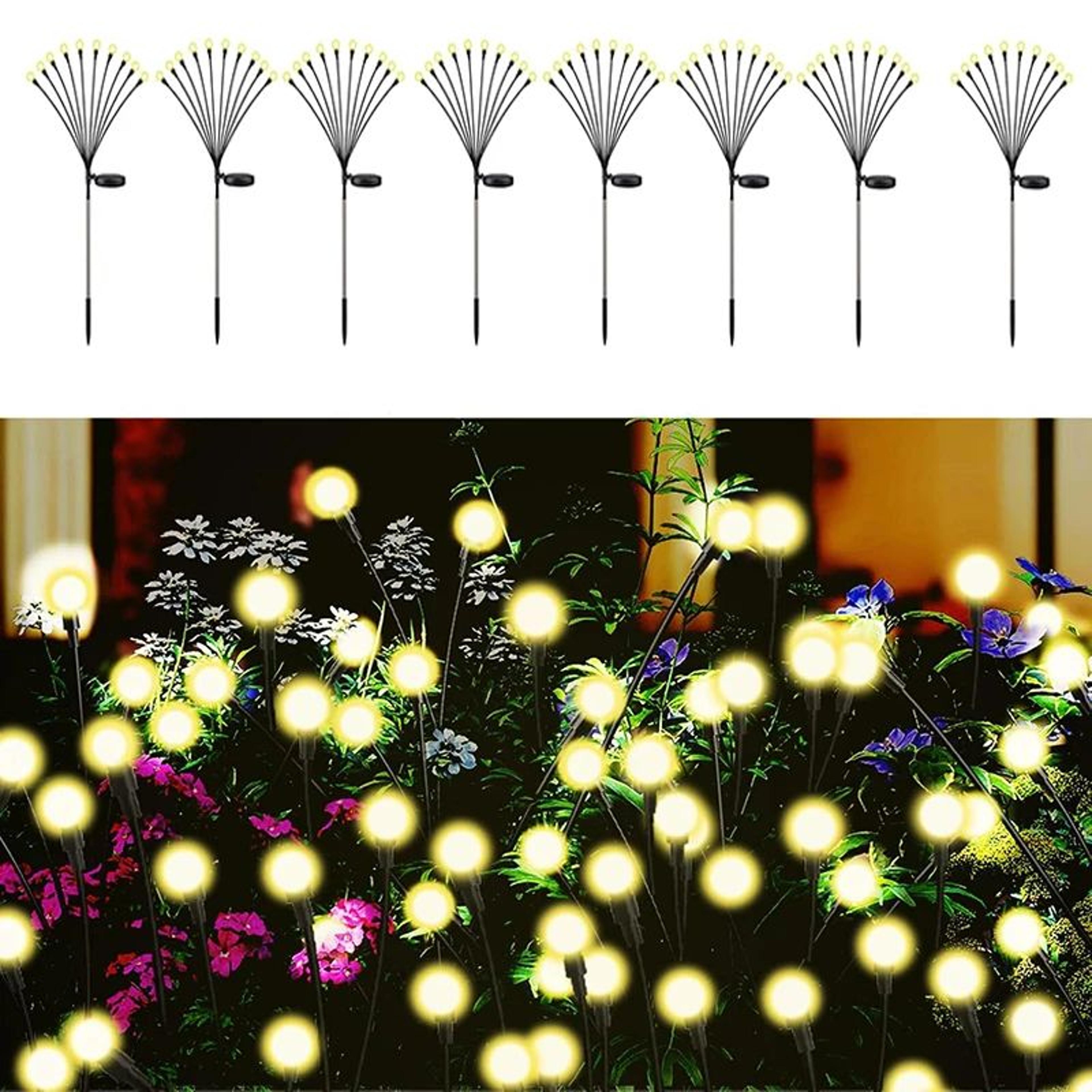 Solar Swaying Firefly Garden Lights Waterproof Outdoor Pathway Decor 0