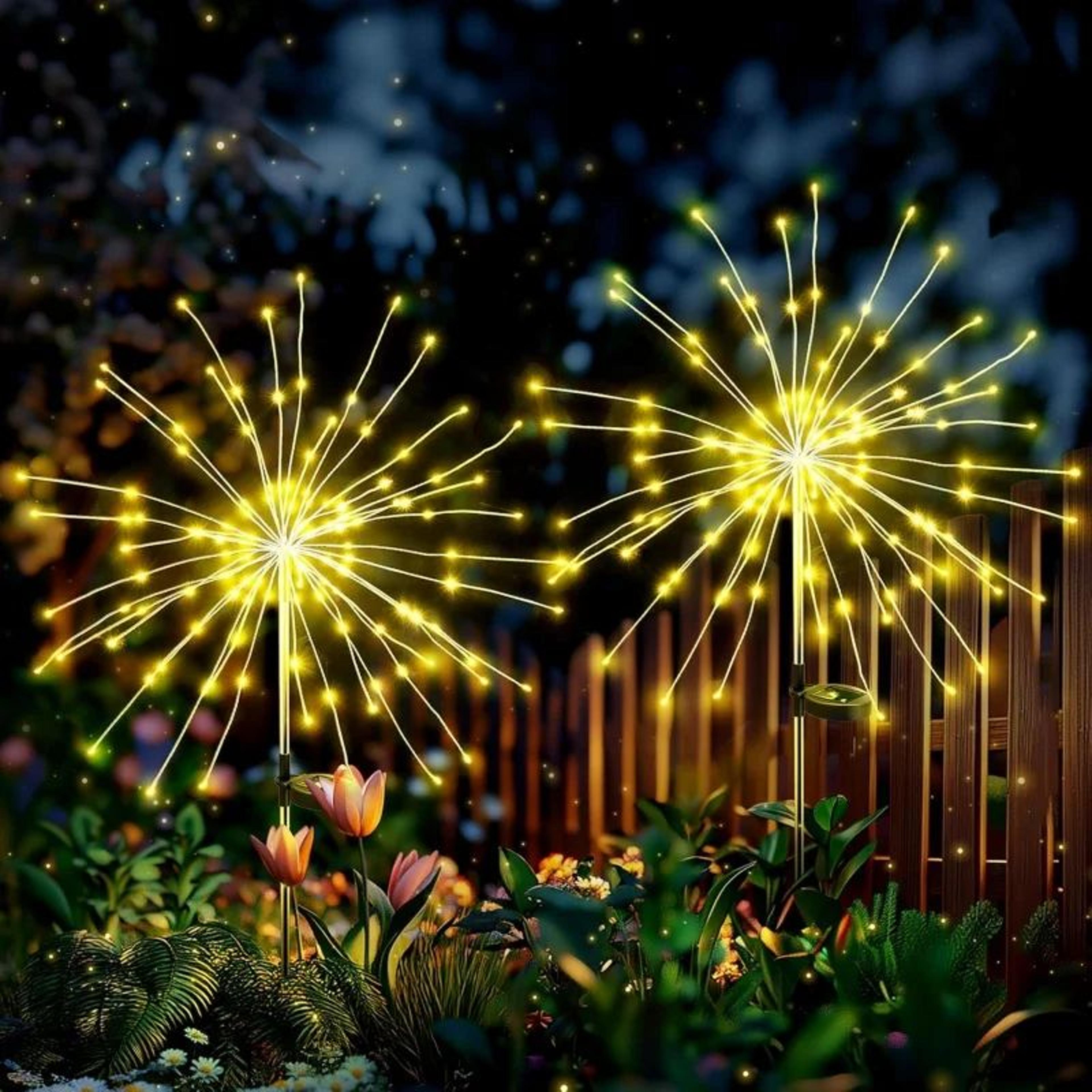 200 LED Solar Firework Lights Waterproof DIY Copper Wire Garden Decor 3