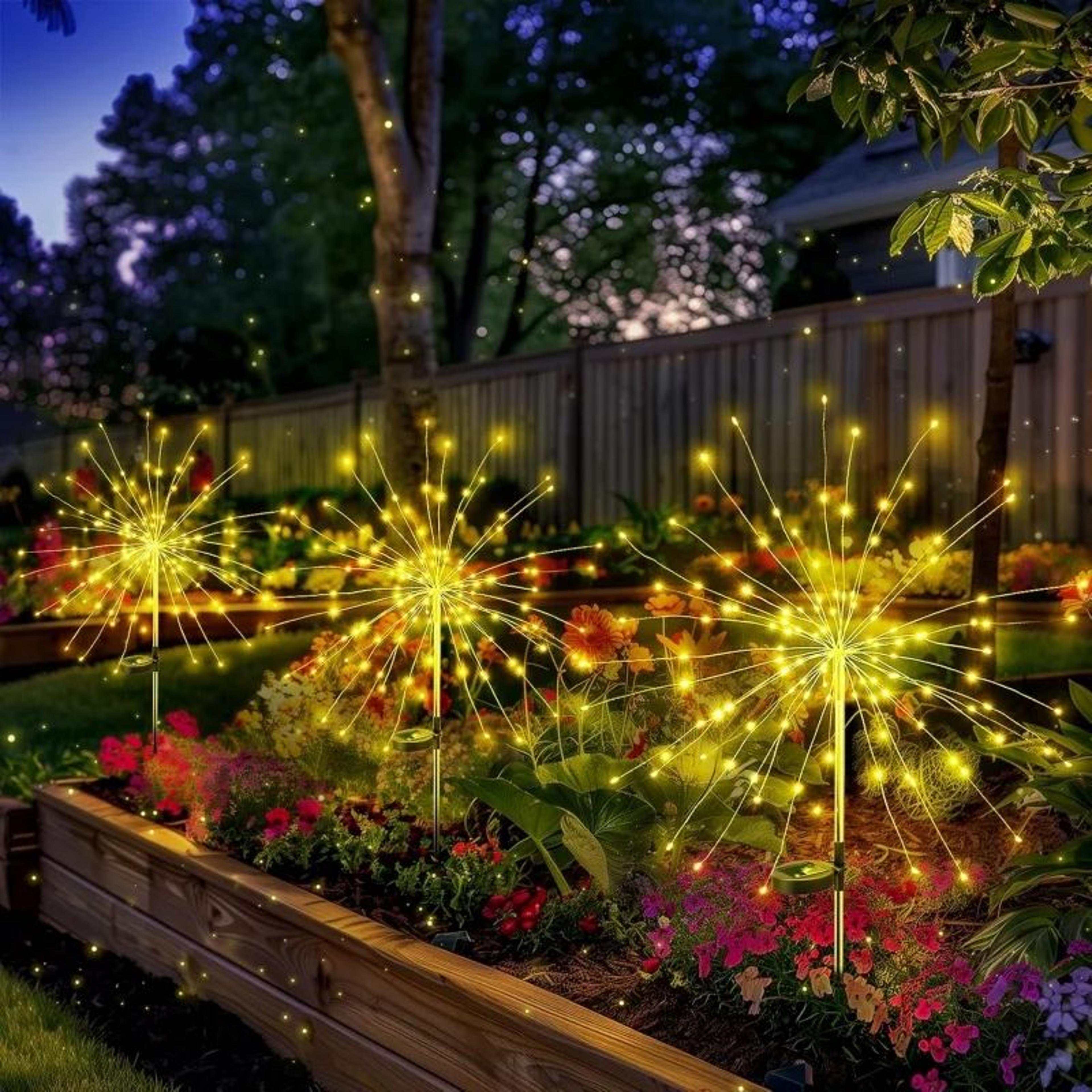 200 LED Solar Firework Lights Waterproof DIY Copper Wire Garden Decor 5