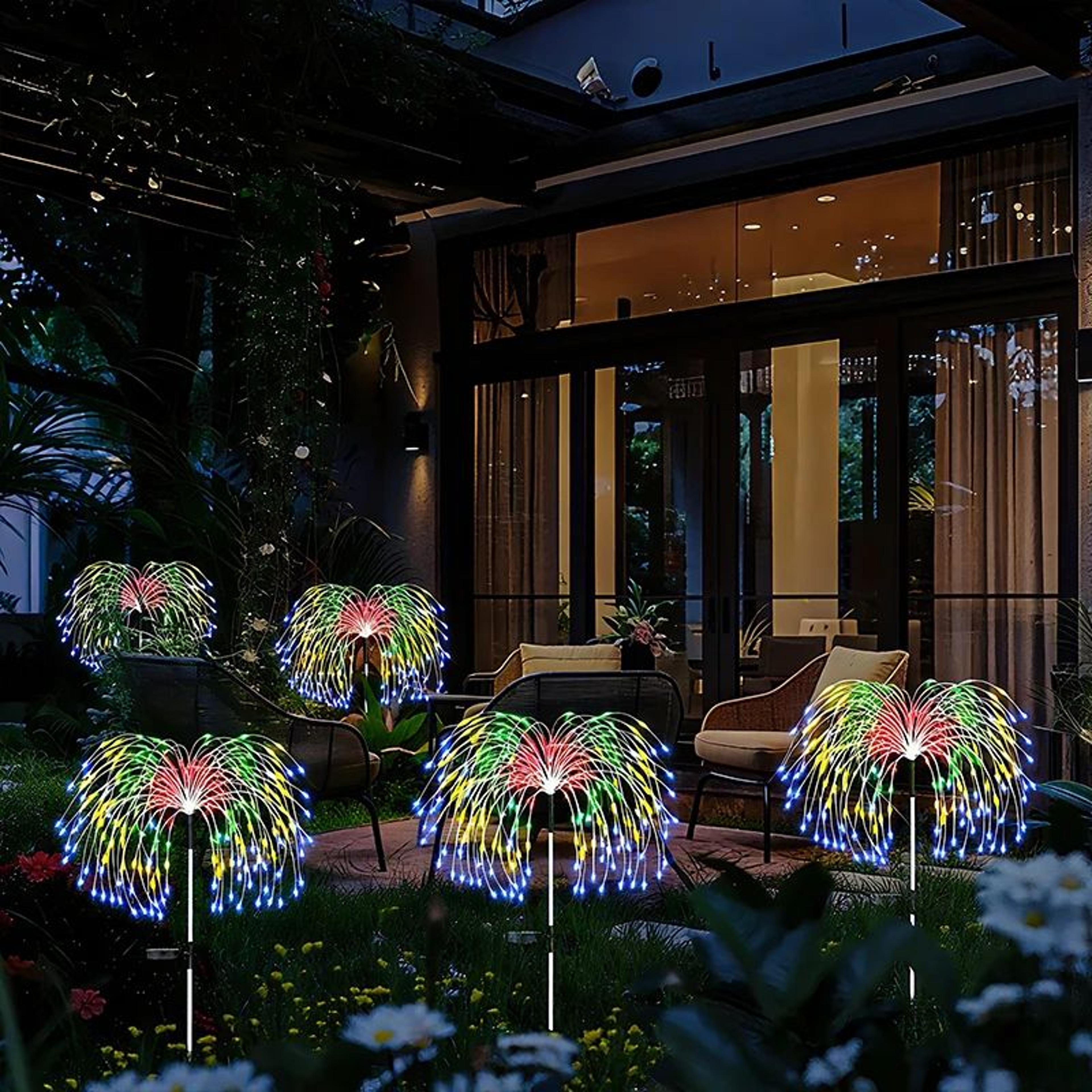 200 LED Solar Firework Garden Lights Waterproof Outdoor Pathway Decor 4