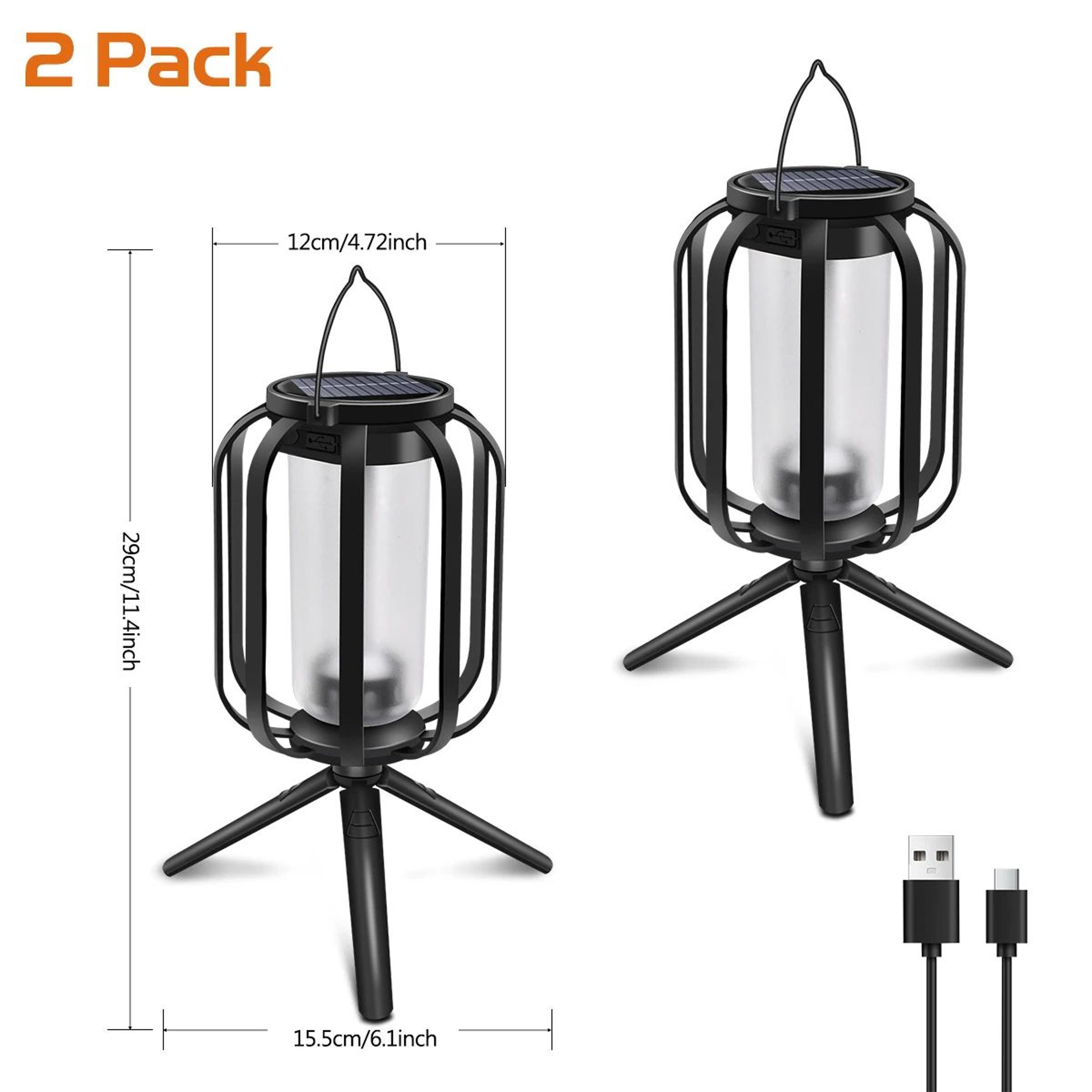 Solar Flame Lantern Outdoor Waterproof USB And Solar Rechargeable Hanging Light 6