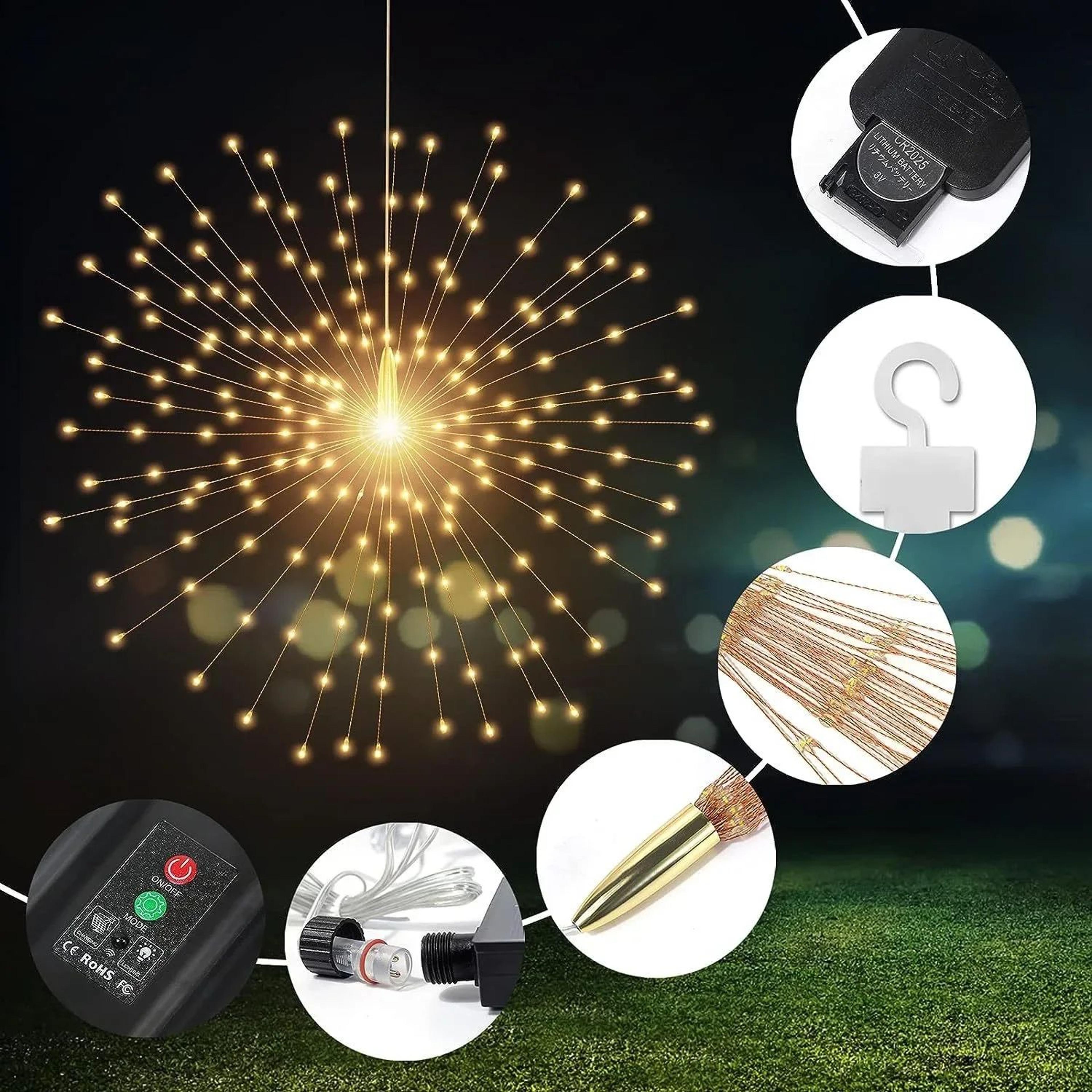 5 Pack 450 LED Solar Firework Lights With Remote 8 Modes And Timer 3
