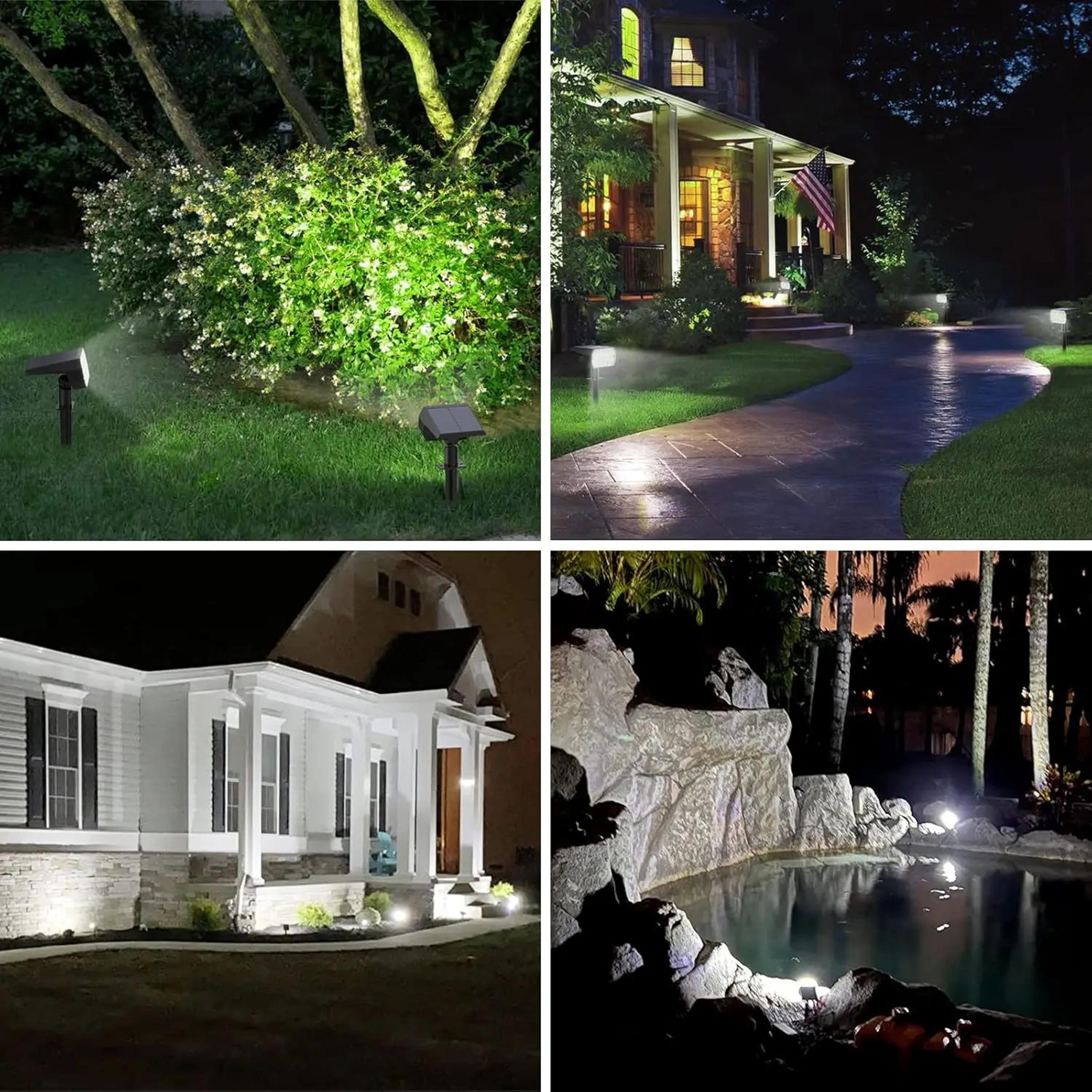 52 LED Solar Landscape Spotlights With 3 Lighting Modes IP65 Waterproof 1